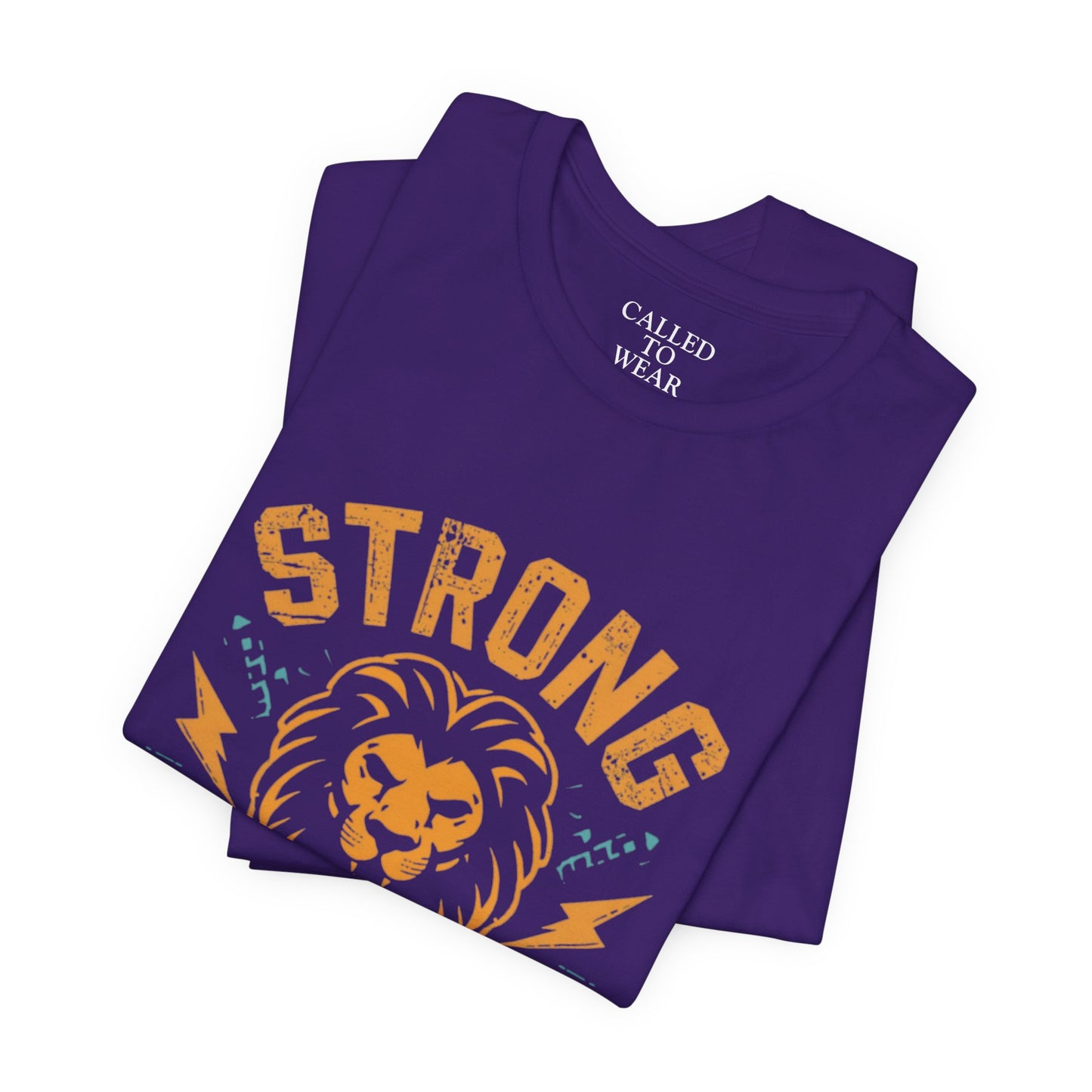 Strong Courageous Lion Tee | Vintage Lion Head, Motivational Graphic