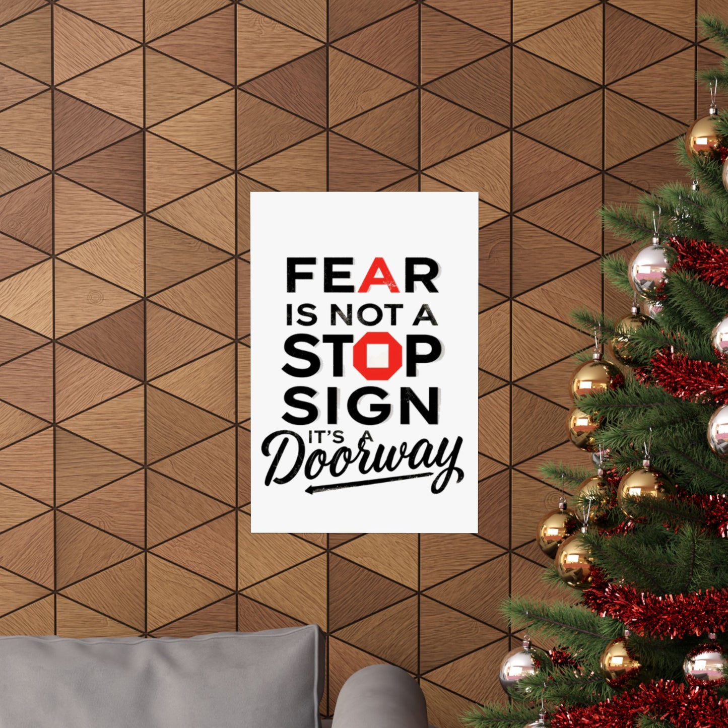 Fear Is Not a Stop Sign Matte Vertical Poster | Motivational Typography