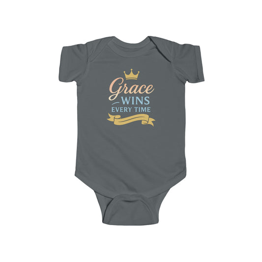 Grace Wins Infant Bodysuit | Cute Baby Outfit, Newborn Gift, Baby Shower Present, Inspirational Kids Clothes, Everyday Wear