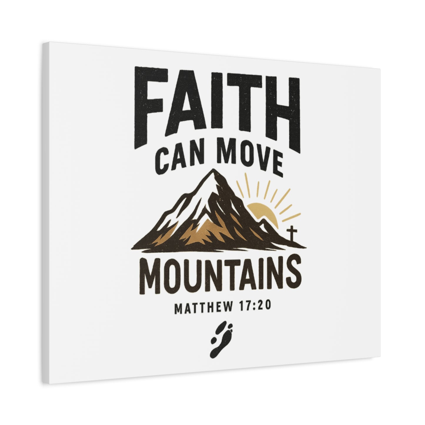 Inspirational Canvas Wall Art | Faith Can Move Mountains, Home Decor, Motivational Art, Gift for Believers, Religious Wall Decor