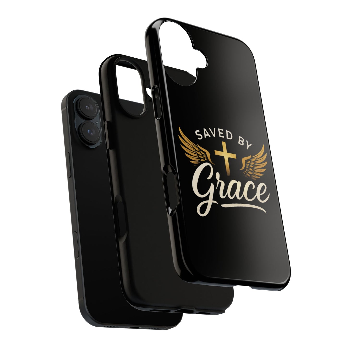 Christian Phone Case - Saved by Grace Design, Unique Gift for Believers, Inspirational Accessory, Stylish Christian Decor
