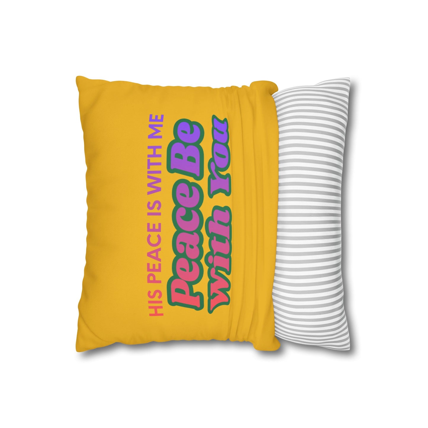 Peace Be With You Pillowcase | Inspirational Text Square Pillow