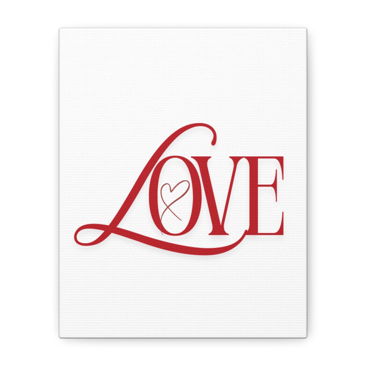 Red Script LOVE with Heart Canvas