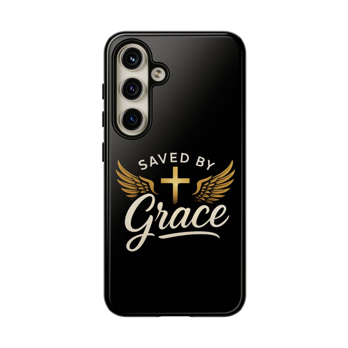 Christian Phone Case - Saved by Grace Design, Unique Gift for Believers, Inspirational Accessory, Stylish Christian Decor
