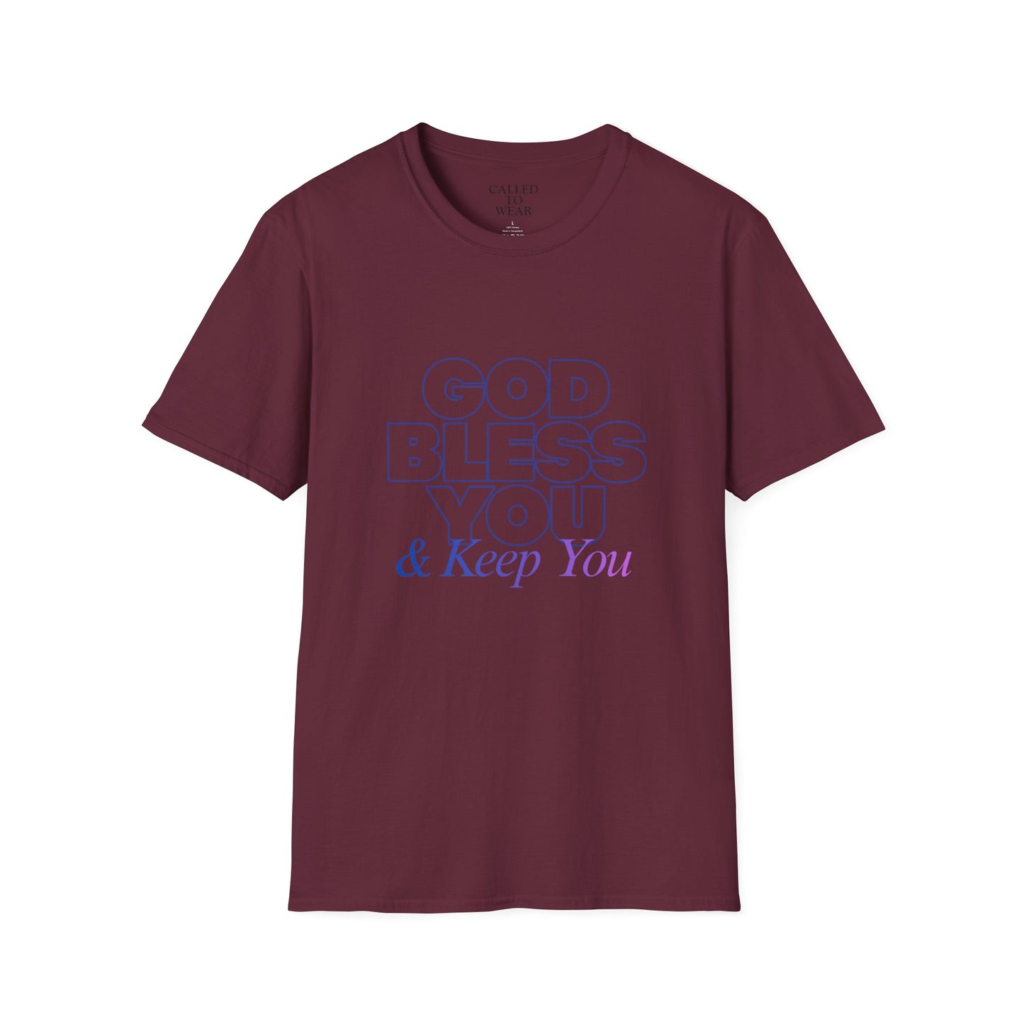GOD BLESS YOU & Keep You T-Shirt | Minimal Typographic Faith Tee