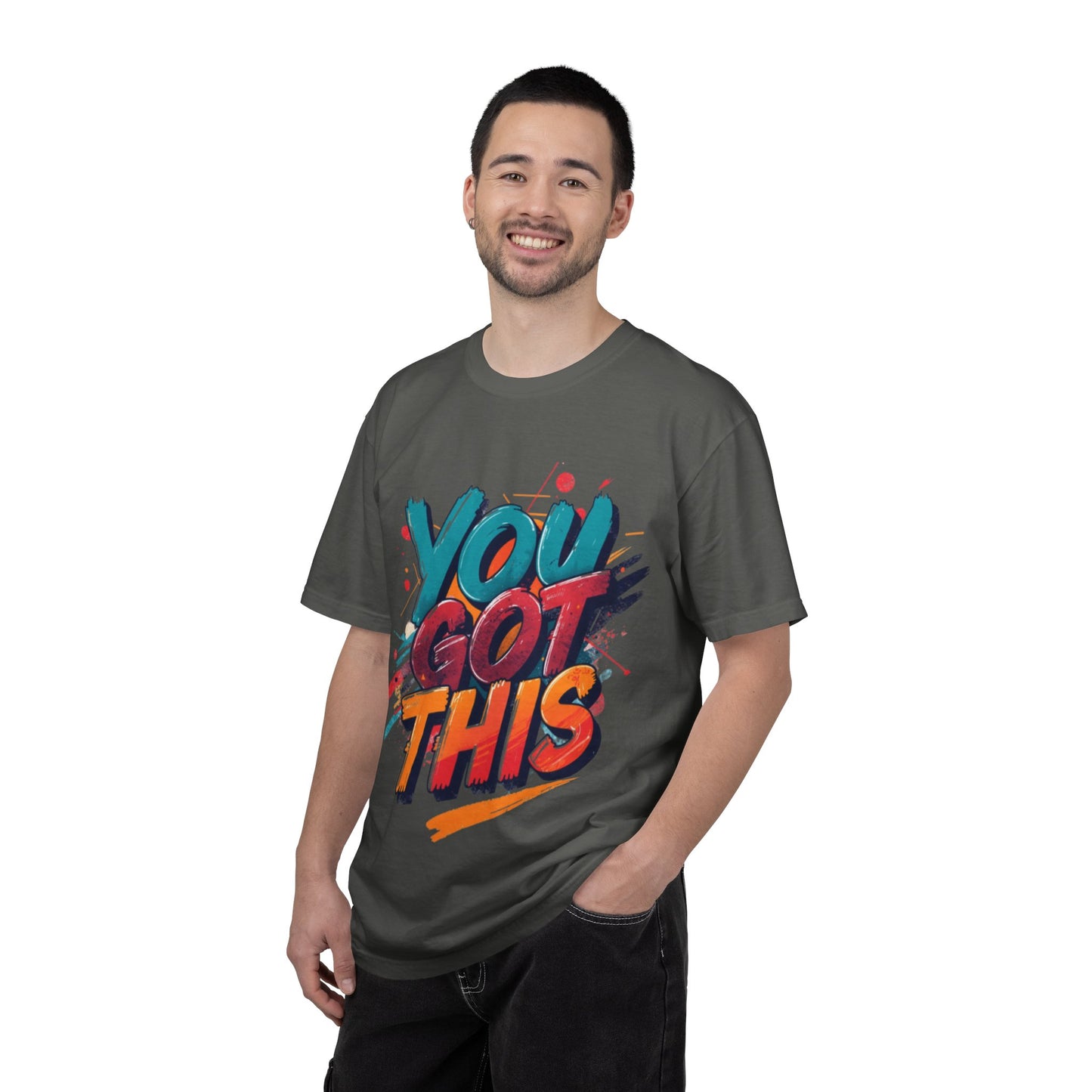 You Got This T-Shirt | Motivational Typography Tee, Colorful Brushstroke Design