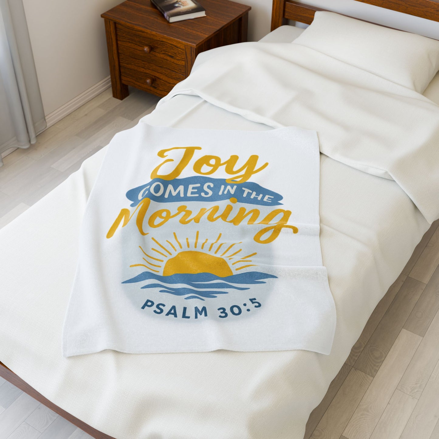 Joyful Morning Velveteen Plush Blanket - Cozy Throw for Comfort, Faith Decor, Spring Gifts, Bible Verse, Warm Home Accent
