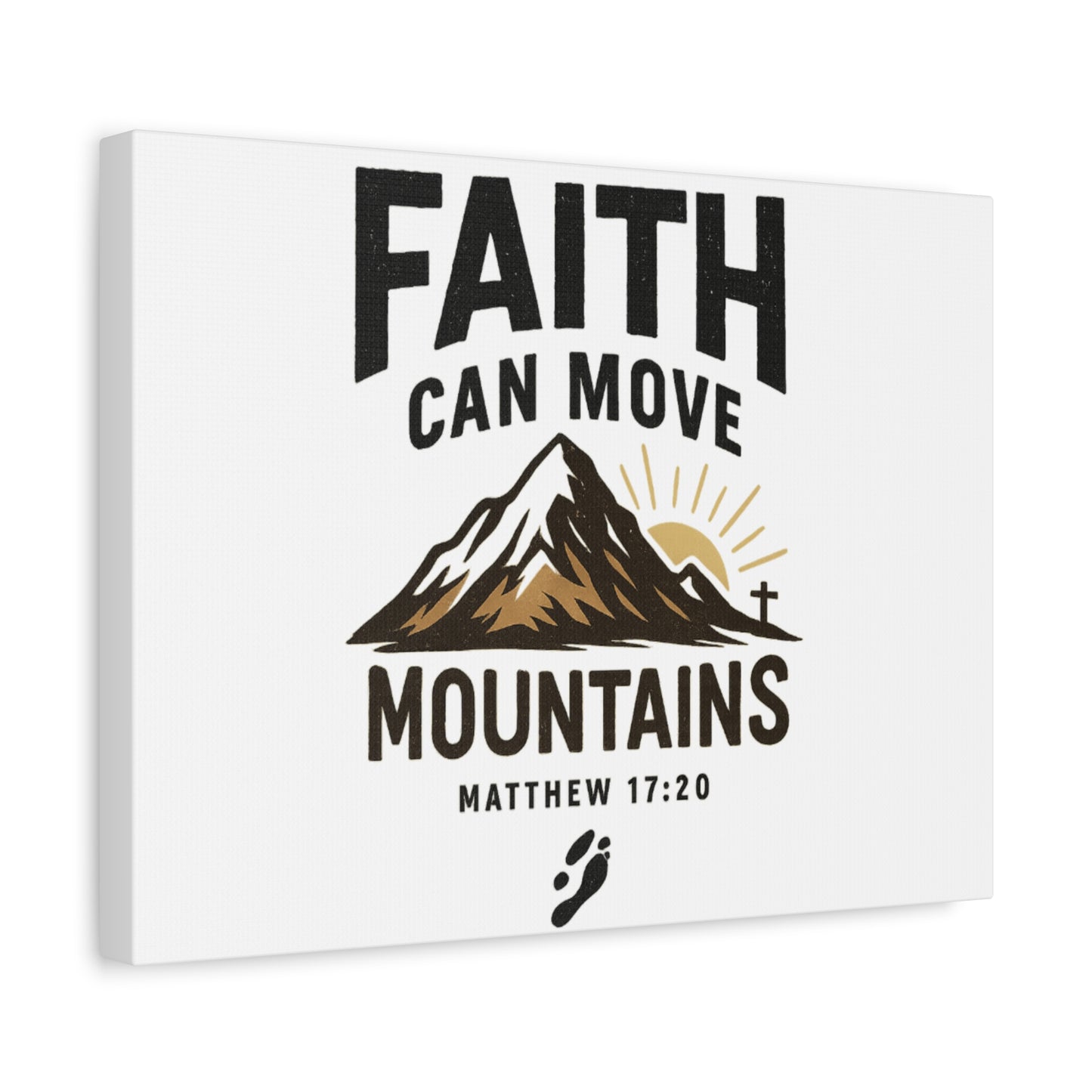 Inspirational Canvas Wall Art | Faith Can Move Mountains, Home Decor, Motivational Art, Gift for Believers, Religious Wall Decor