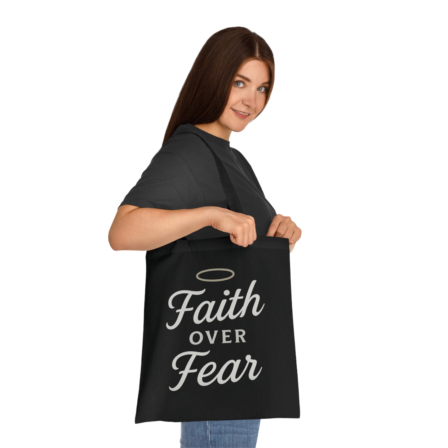 Faith Over Fear Cotton Tote Bag | Inspirational Eco-Friendly Carryall