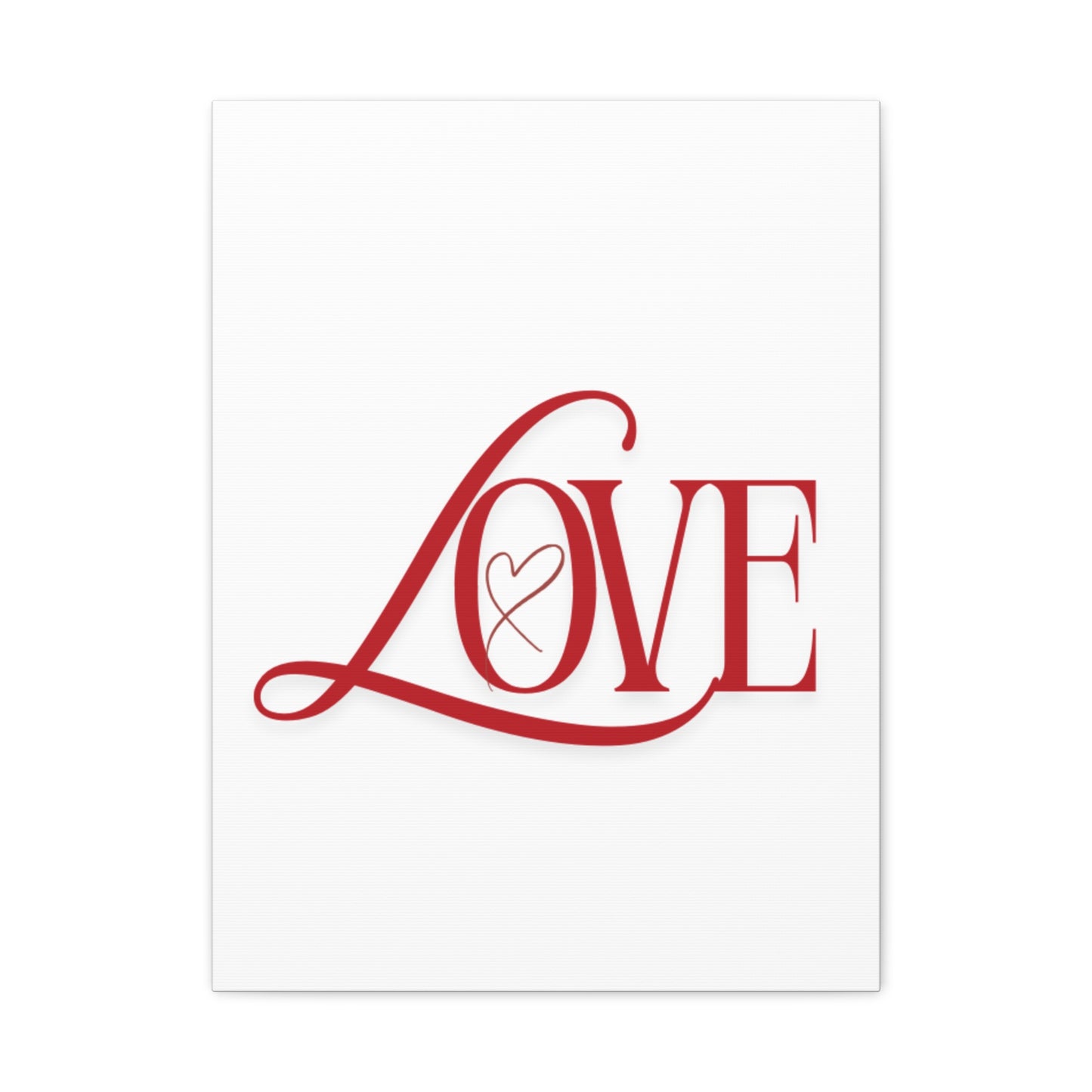 Red Script LOVE with Heart Canvas