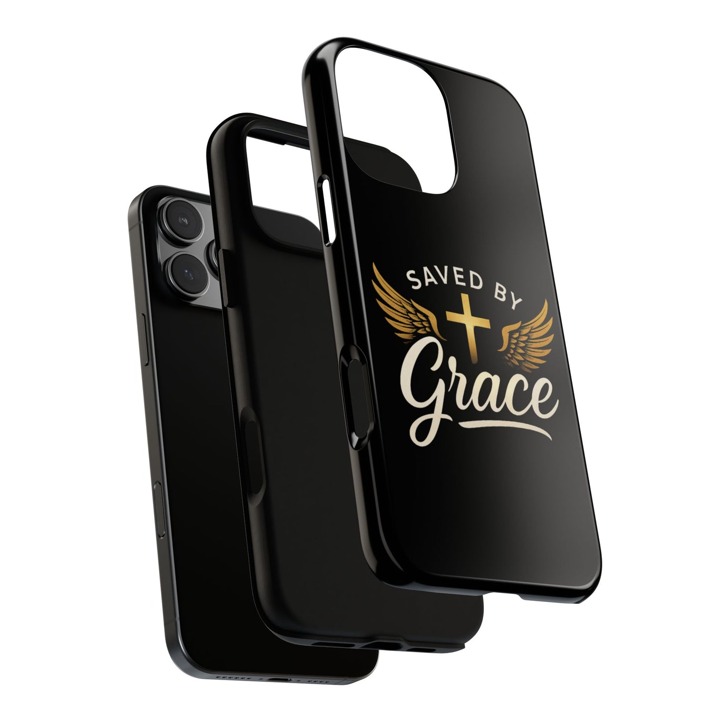 Christian Phone Case - Saved by Grace Design, Unique Gift for Believers, Inspirational Accessory, Stylish Christian Decor