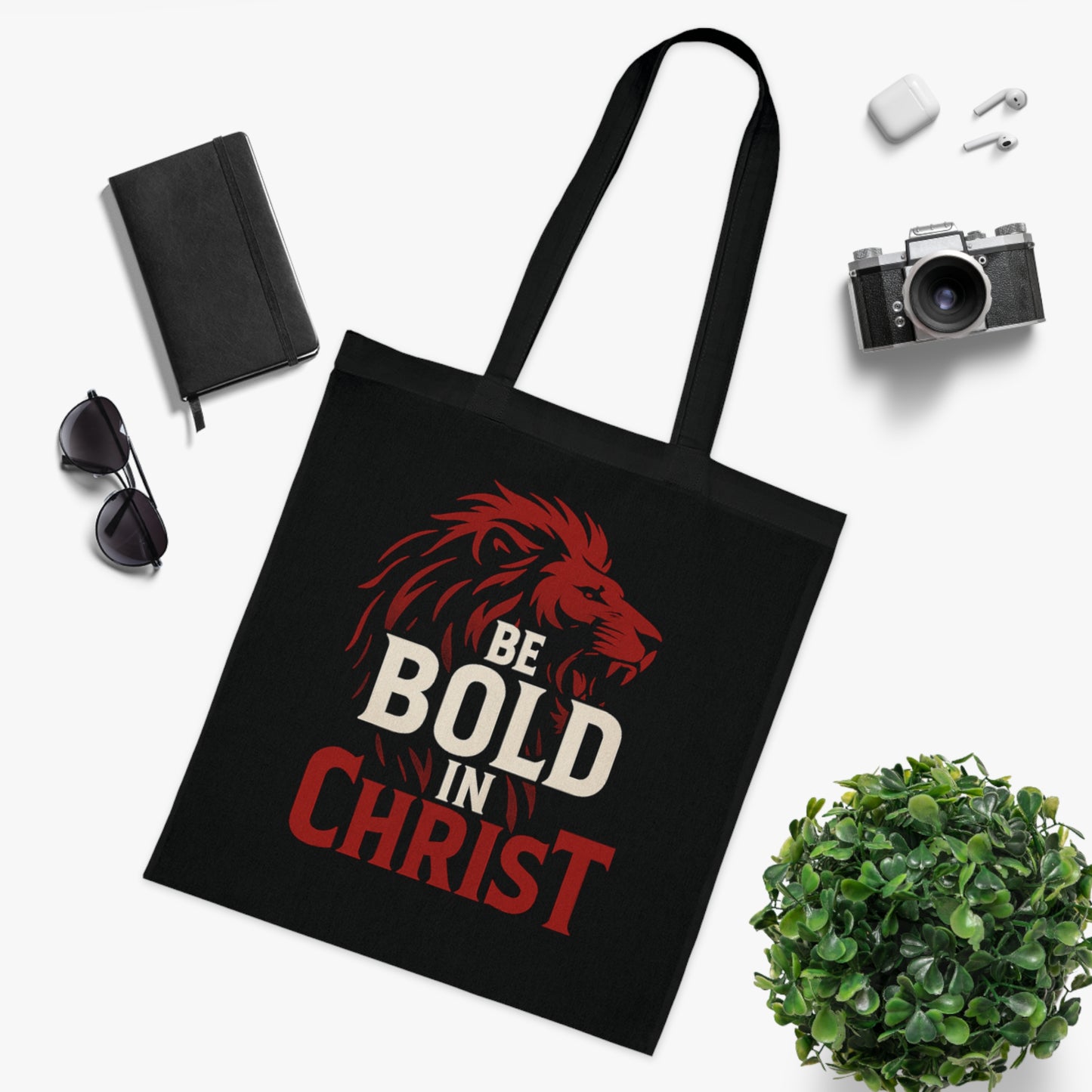 Be Bold in Christ Cotton Tote Bag, Inspirational Gift, Christian Tote, Bible Verse Bag, Everyday Use, Church Activities, Eco-Friendly