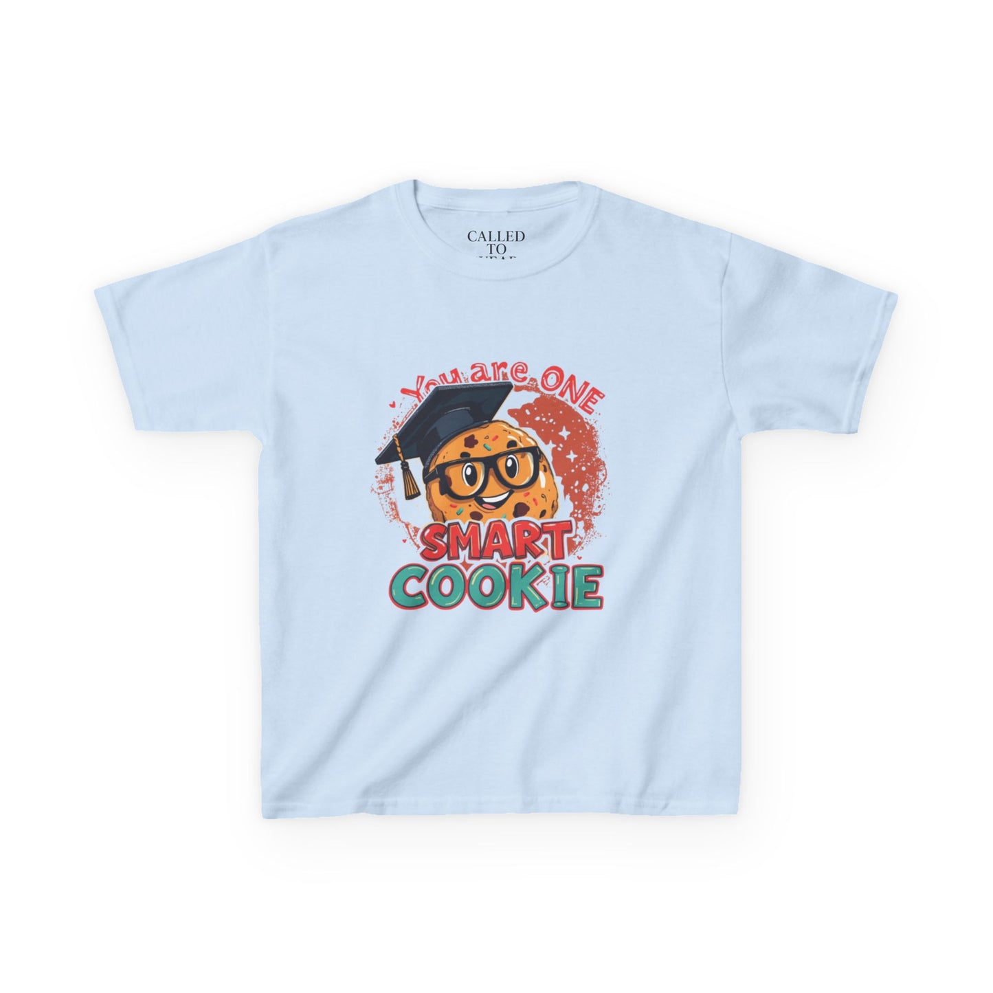 You Are One Smart Cookie kids tee | Smiling Cookie with Graduation Cap & Glasses