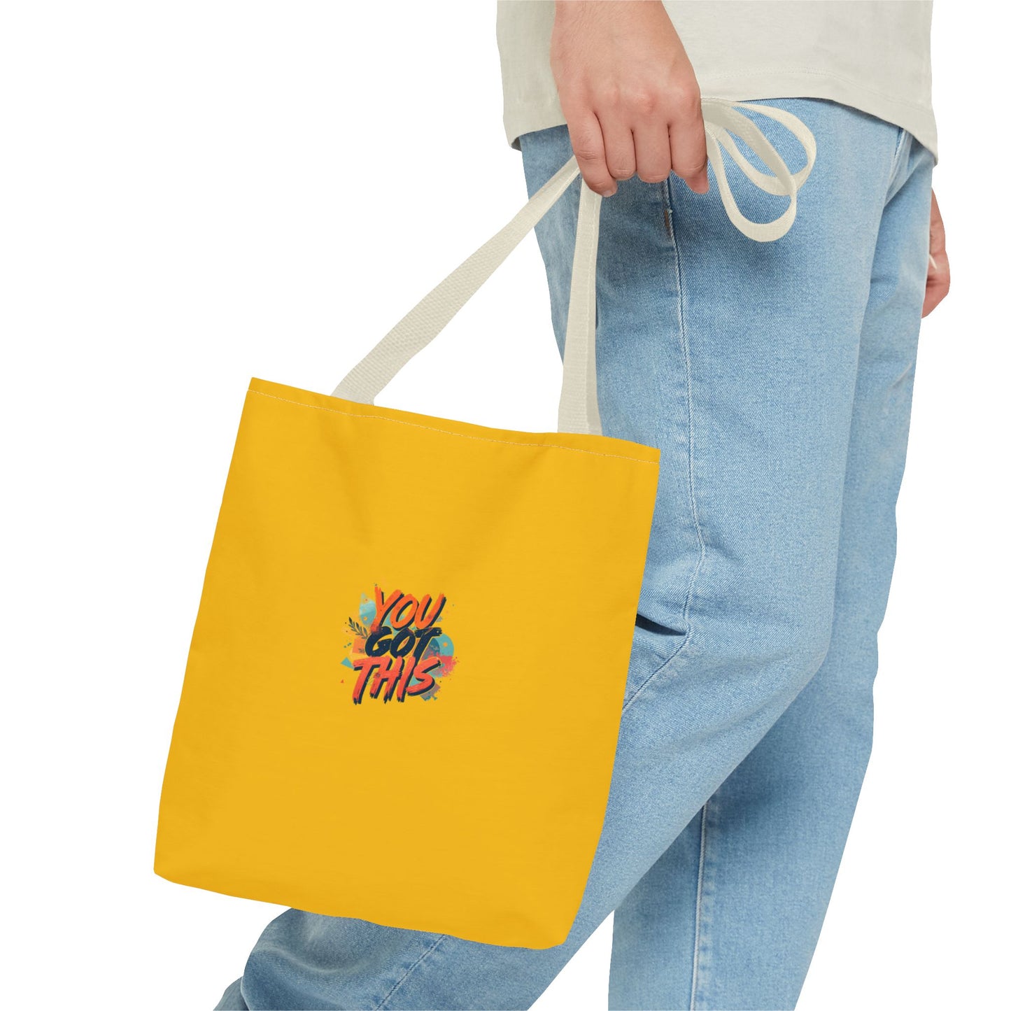 You Got This motivational graphic Tote Bag | positive quote, yellow background