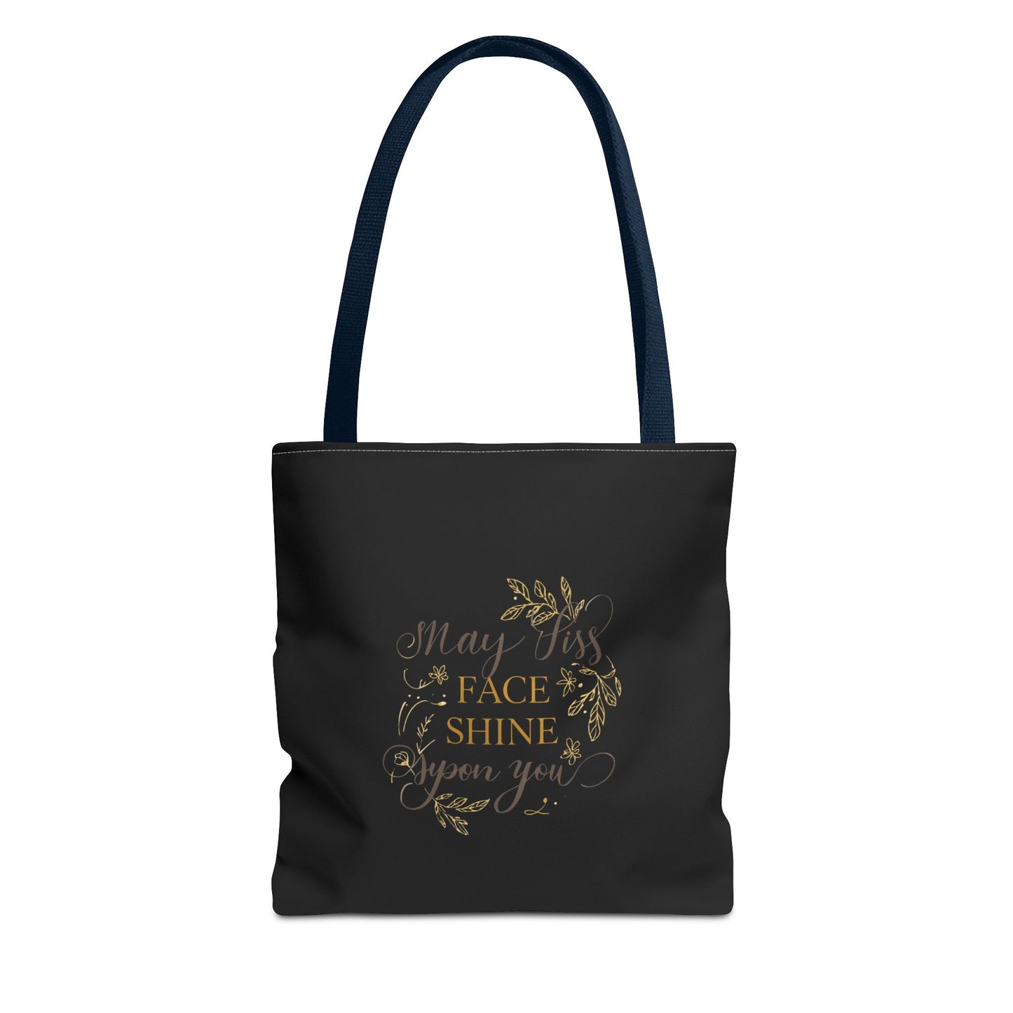 Gold Botanical Lettering Tote Bag | Structured Polyester Market Bag