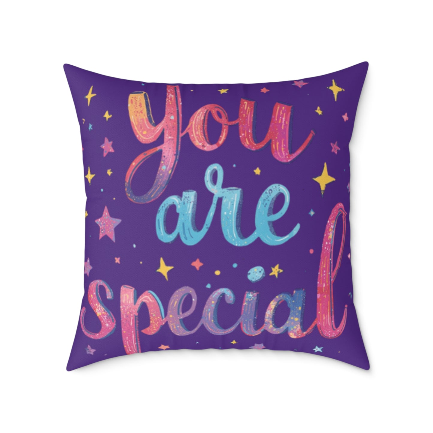 You Are Special pillow | Square Poly Canvas Pillow, inspirational typography