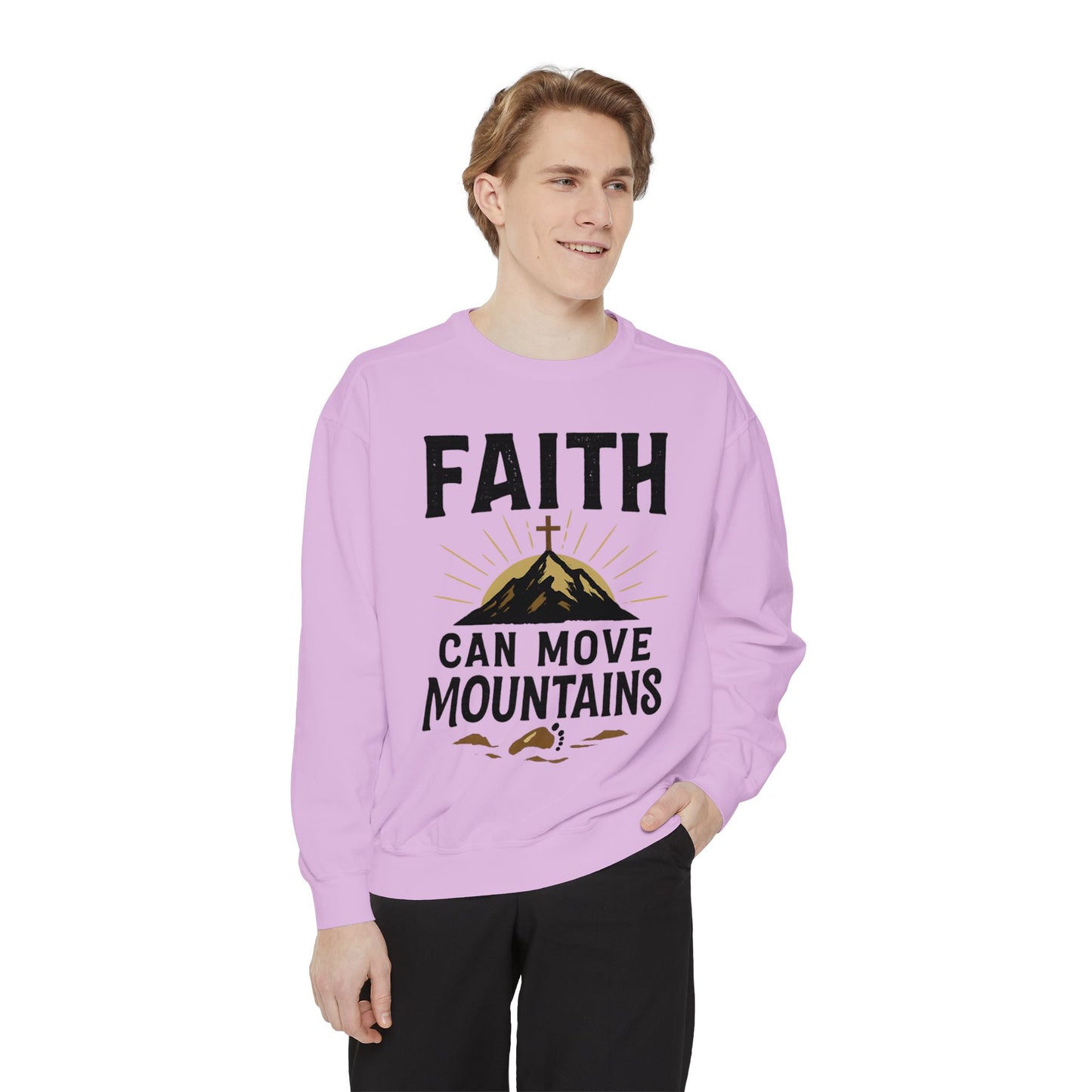 Faith-Inspired Garment-Dyed Sweatshirt | Cozy Christian Apparel, Inspirational Gift, Faith Merchandise, Unisex Crewneck, Casual Sweat
