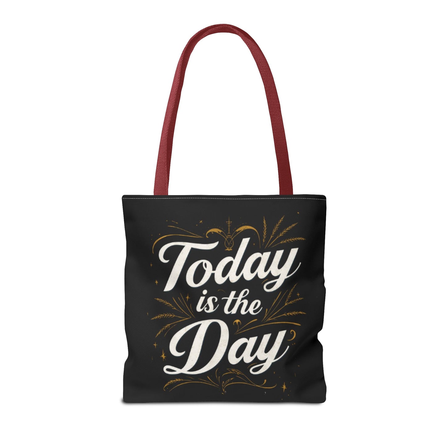 Today Is the Day tote bag | Hand-lettered script, charcoal motivational design
