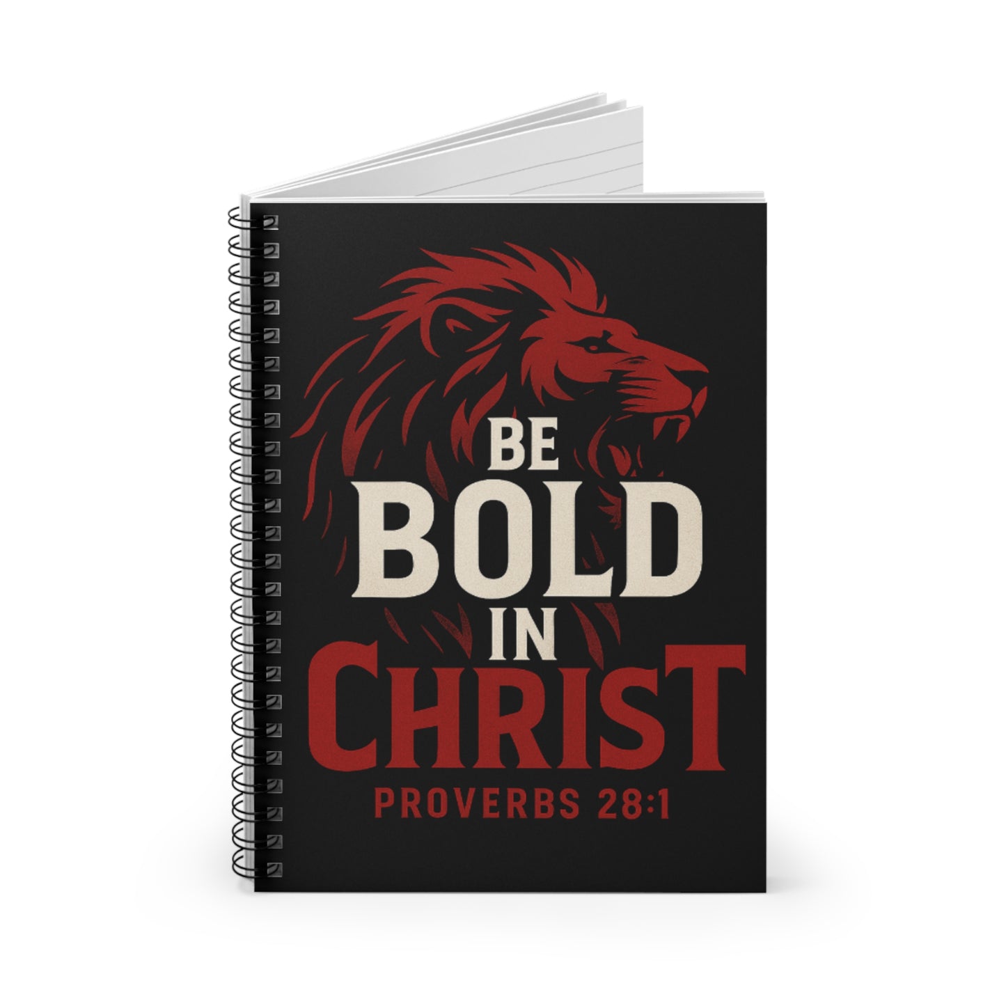 Christian Spiral Notebook - Courageous Spirit Journal with Bible Verse, Inspirational Gift