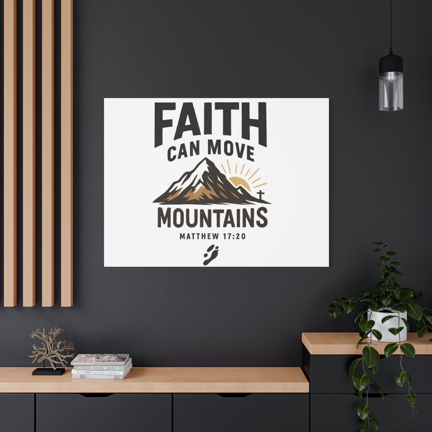 Inspirational Canvas Wall Art | Faith Can Move Mountains, Home Decor, Motivational Art, Gift for Believers, Religious Wall Decor