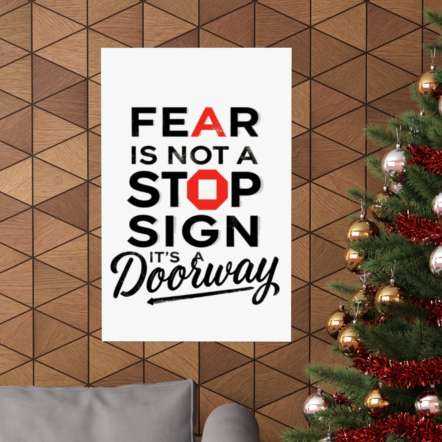 Fear Is Not a Stop Sign Matte Vertical Poster | Motivational Typography