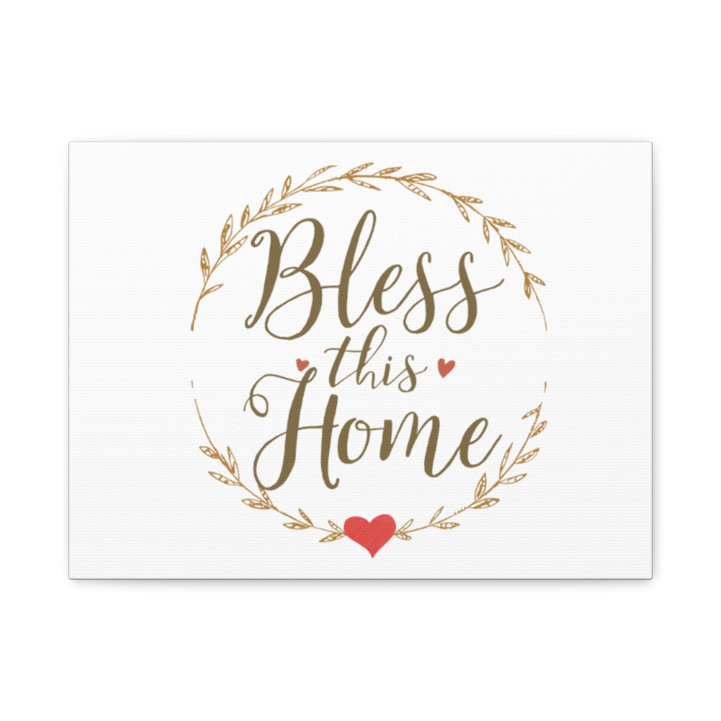 Bless This Home laurel wreath wall art Canvas | Matte Stretched 1.25"