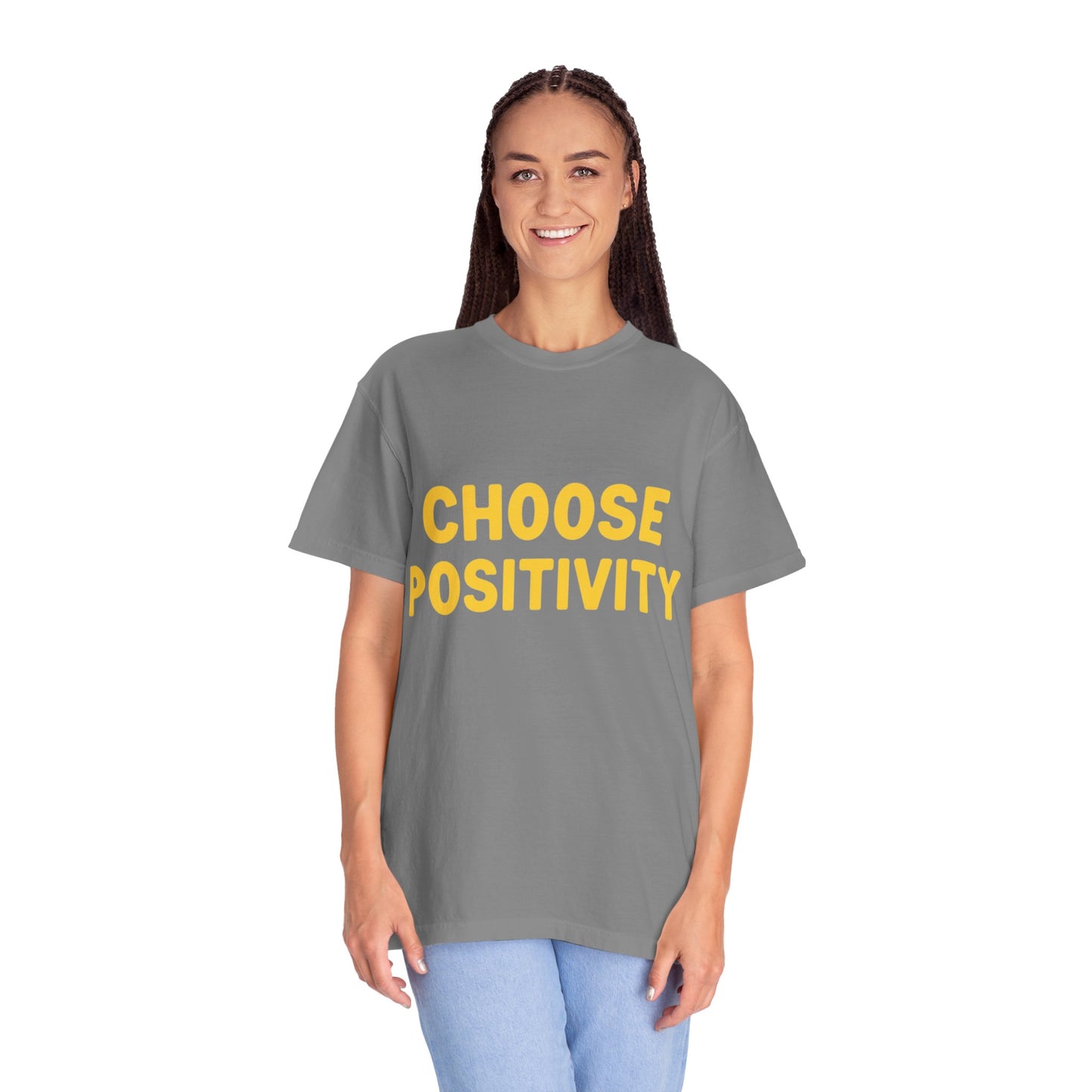 Choose Positivity T-shirt | Positive Quote Tee, Yellow Block Letters