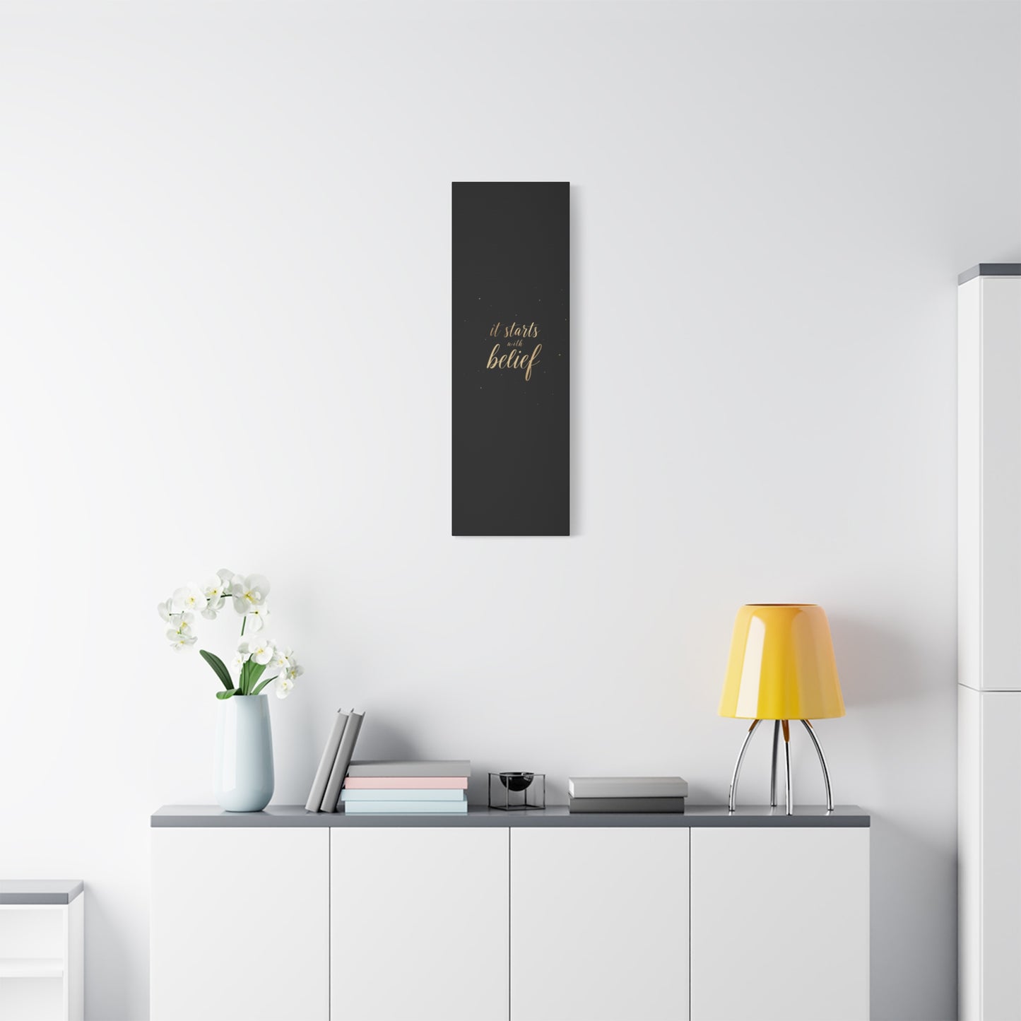 It Starts With Belief Canvas | Inspirational Wall Art, Matte Stretched Canvas
