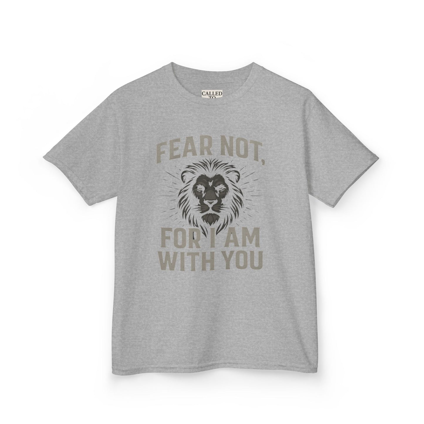 Kids Inspirational Lion Tee - Fear Not Design, Boys Girls Gift, Motivational T-Shirt, Children's Apparel, Faith-Based Clothing