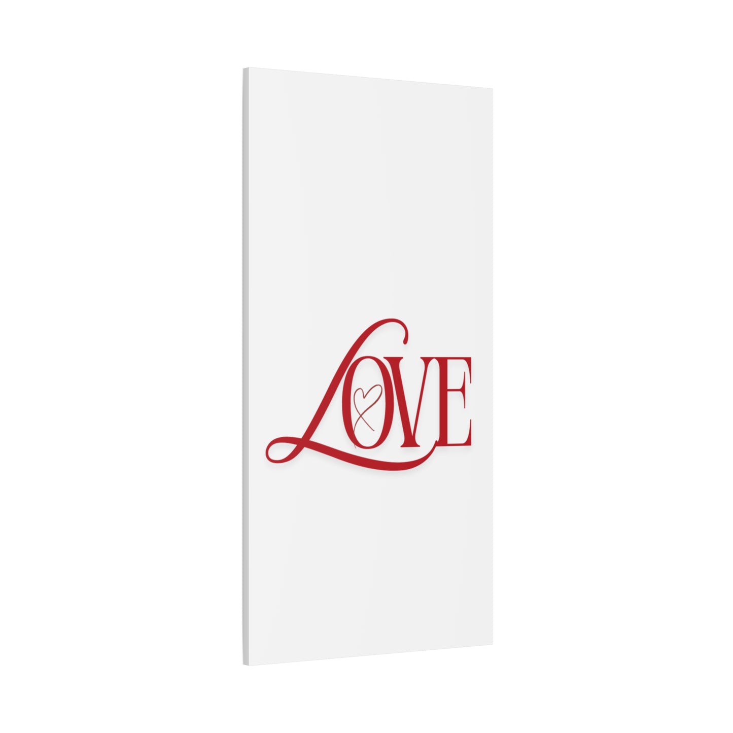 Red Script LOVE with Heart Canvas