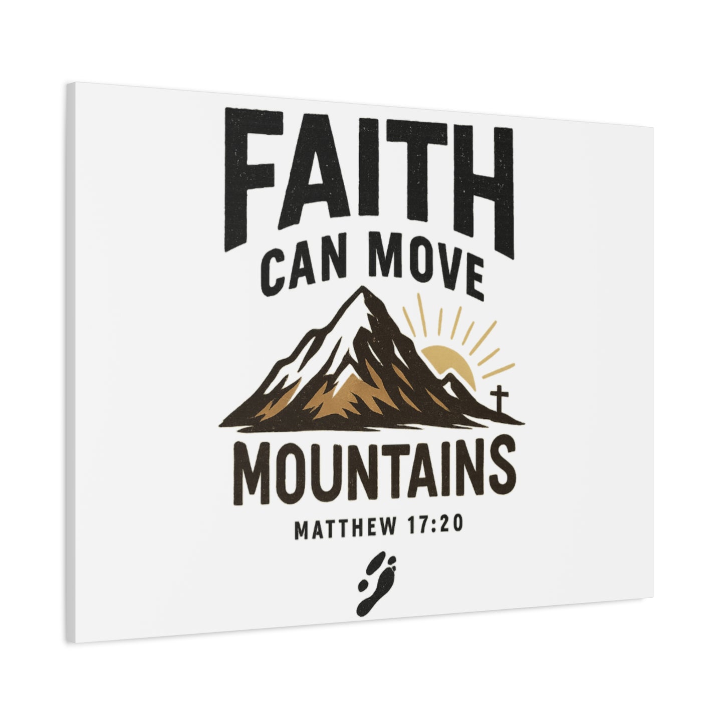 Inspirational Canvas Wall Art | Faith Can Move Mountains, Home Decor, Motivational Art, Gift for Believers, Religious Wall Decor