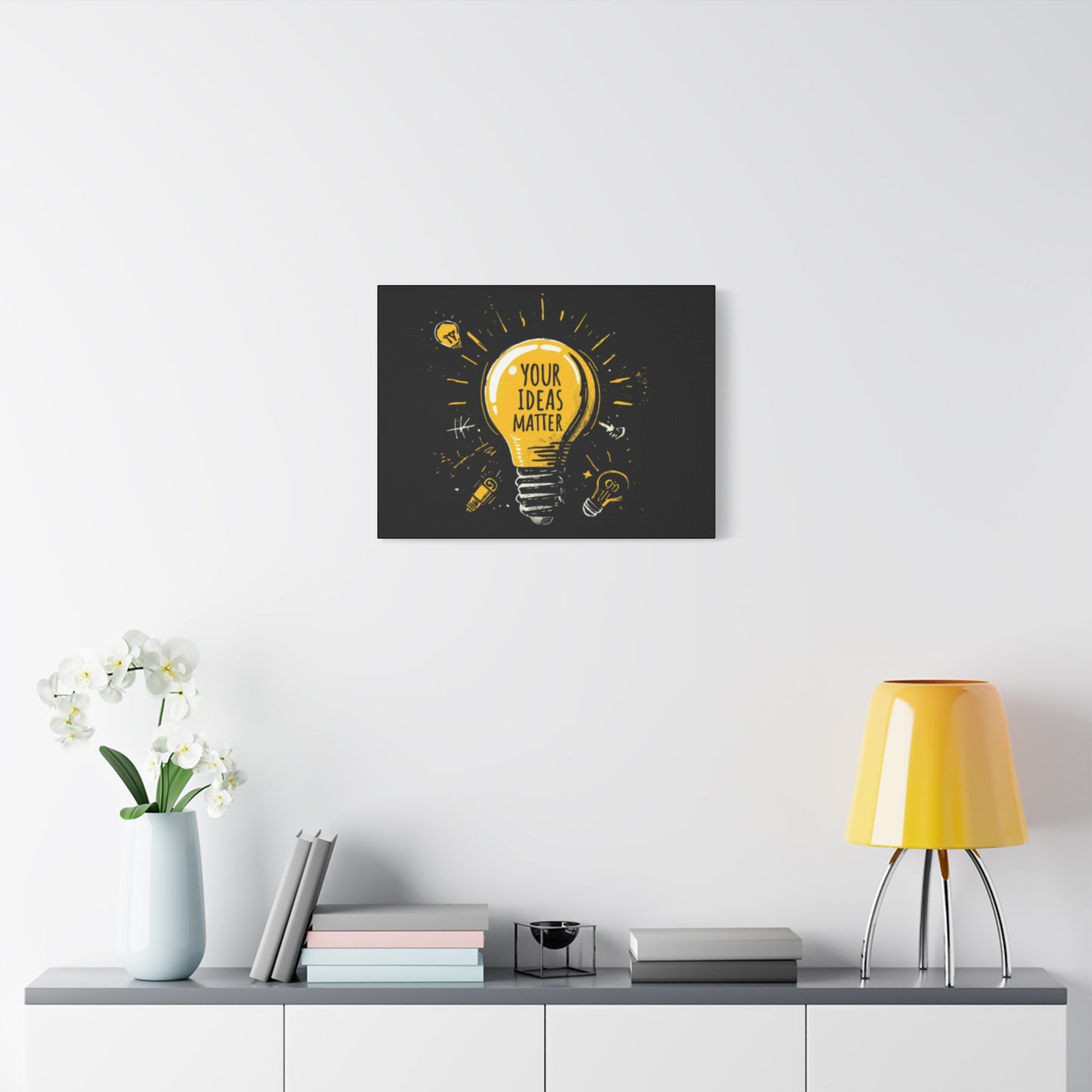 Your Ideas Matter lightbulb Matte Canvas
