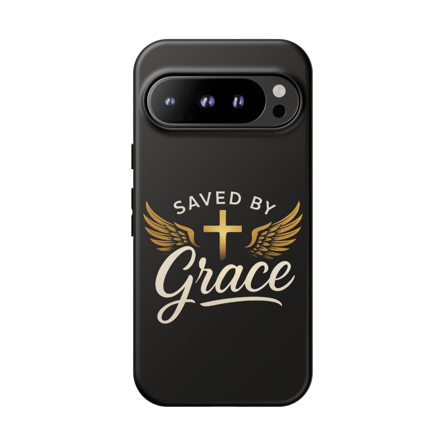 Christian Phone Case - Saved by Grace Design, Unique Gift for Believers, Inspirational Accessory, Stylish Christian Decor