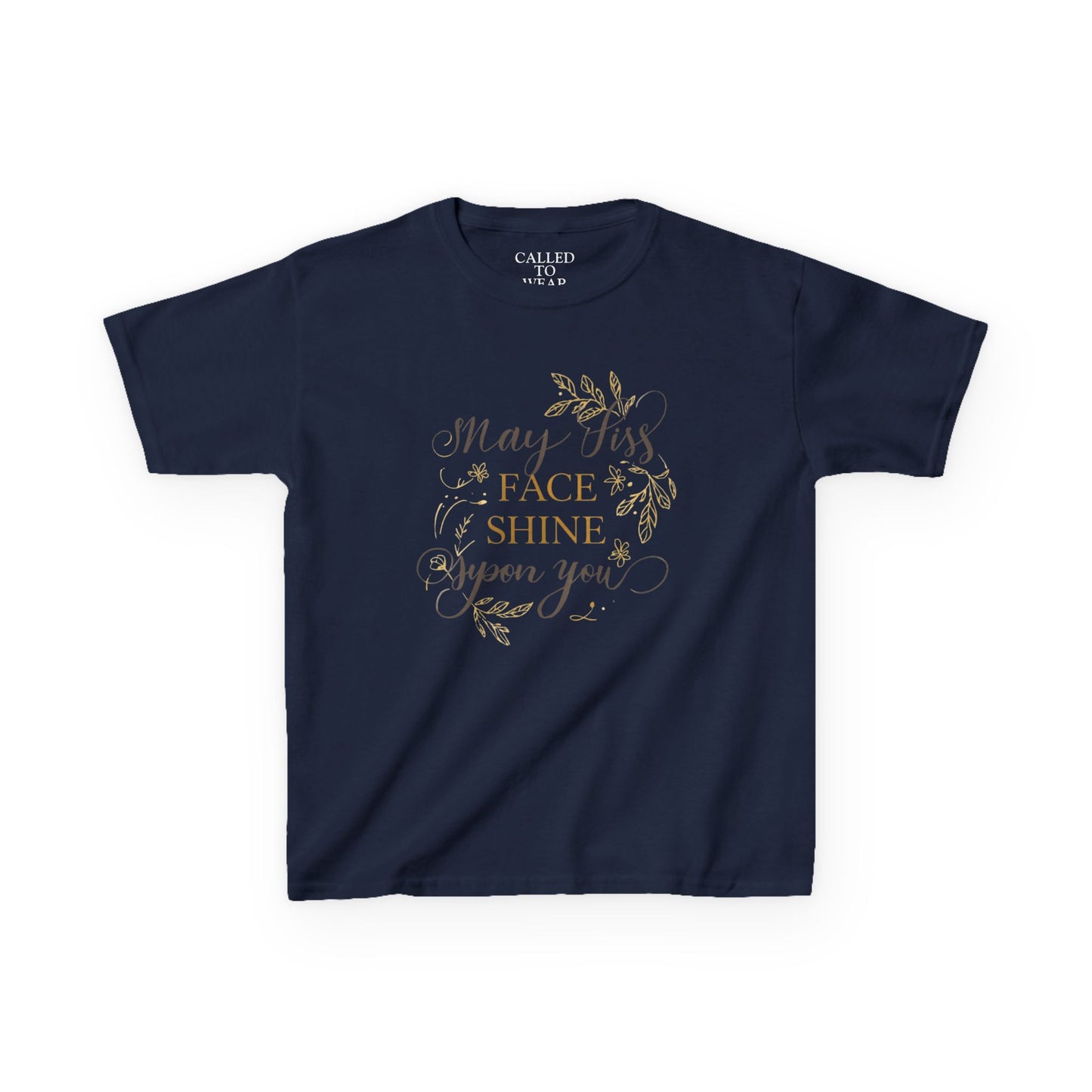 Gold Script Laurel 'Seen and Steady' Kids Tee | Metallic Keepsake Shirt