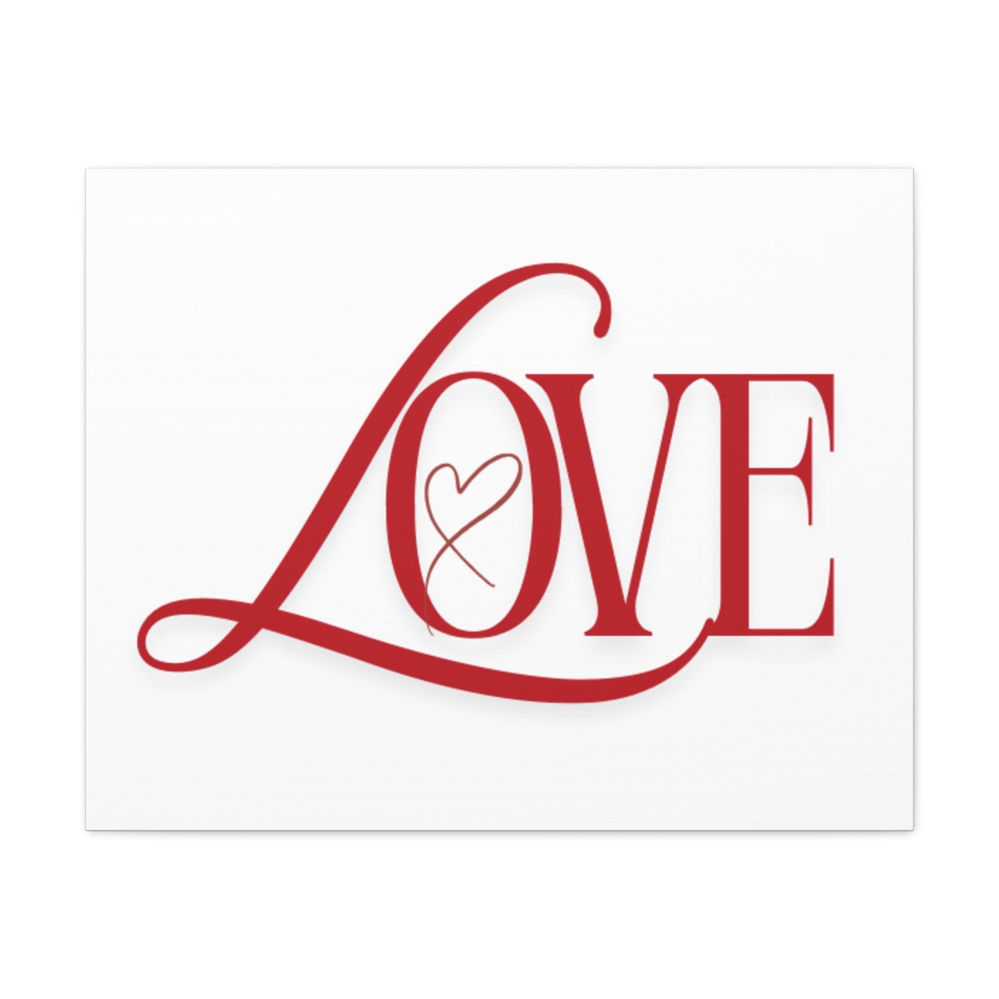 Red Script LOVE with Heart Canvas