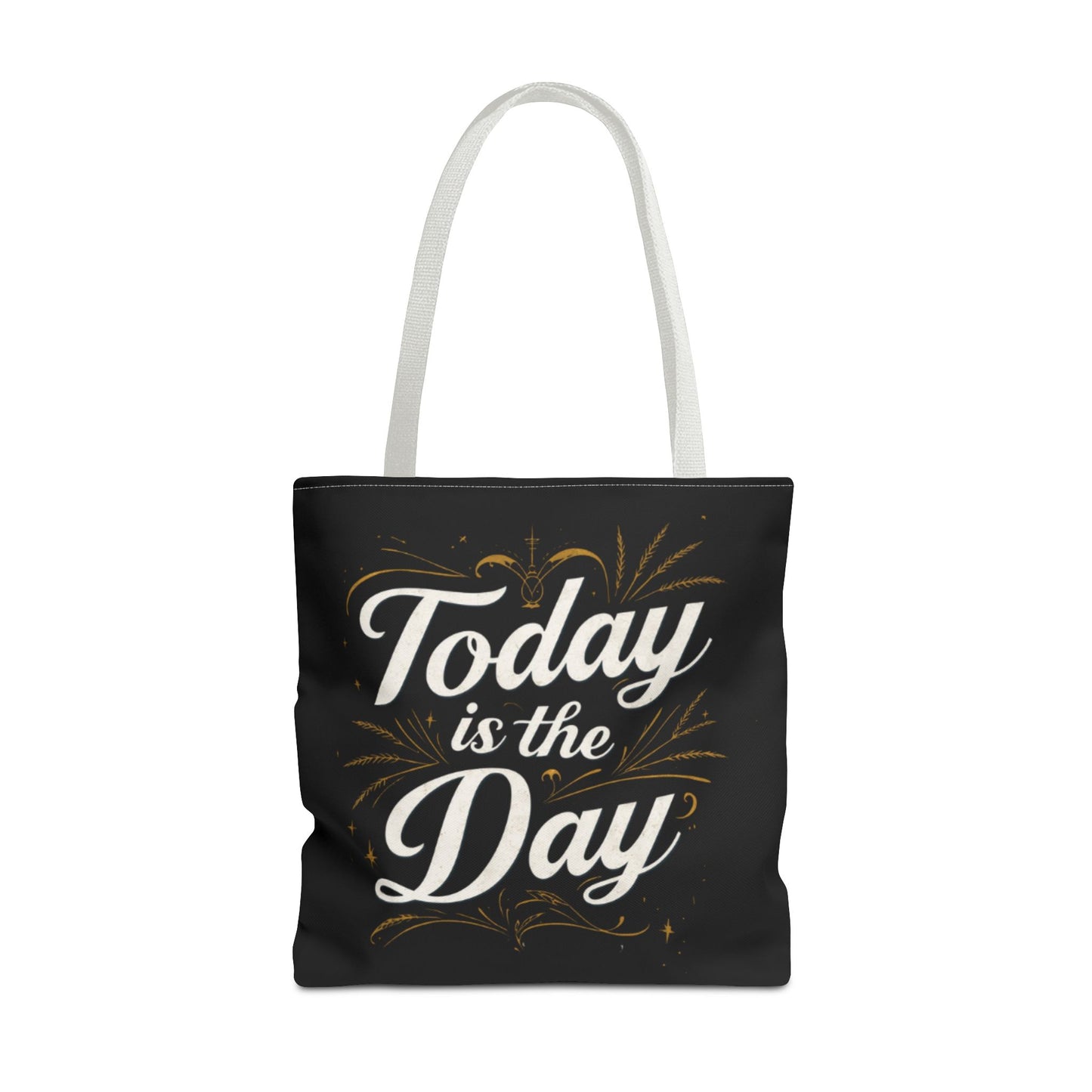 Today Is the Day tote bag | Hand-lettered script, charcoal motivational design
