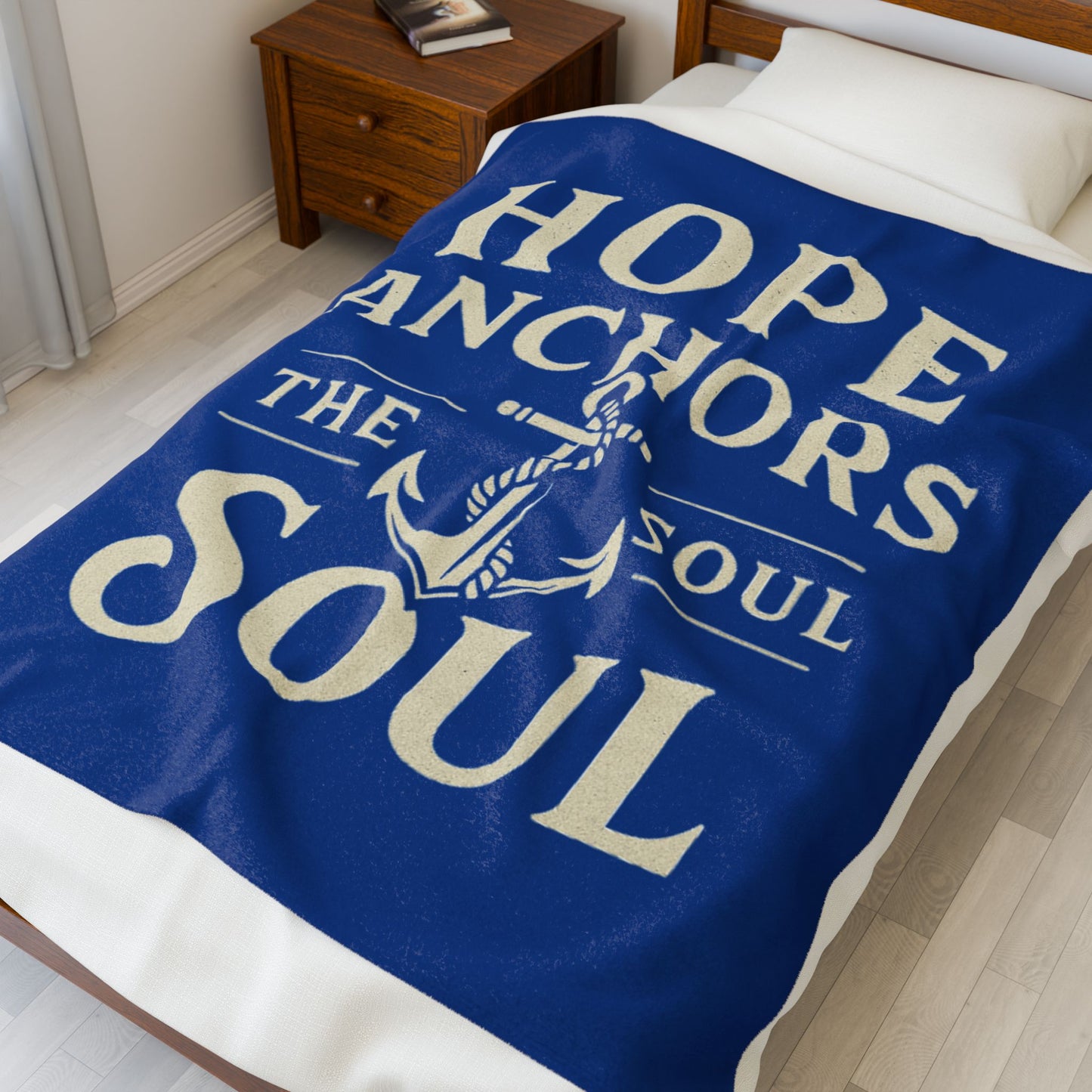 Hope Anchors the Soul Velveteen Plush Blanket