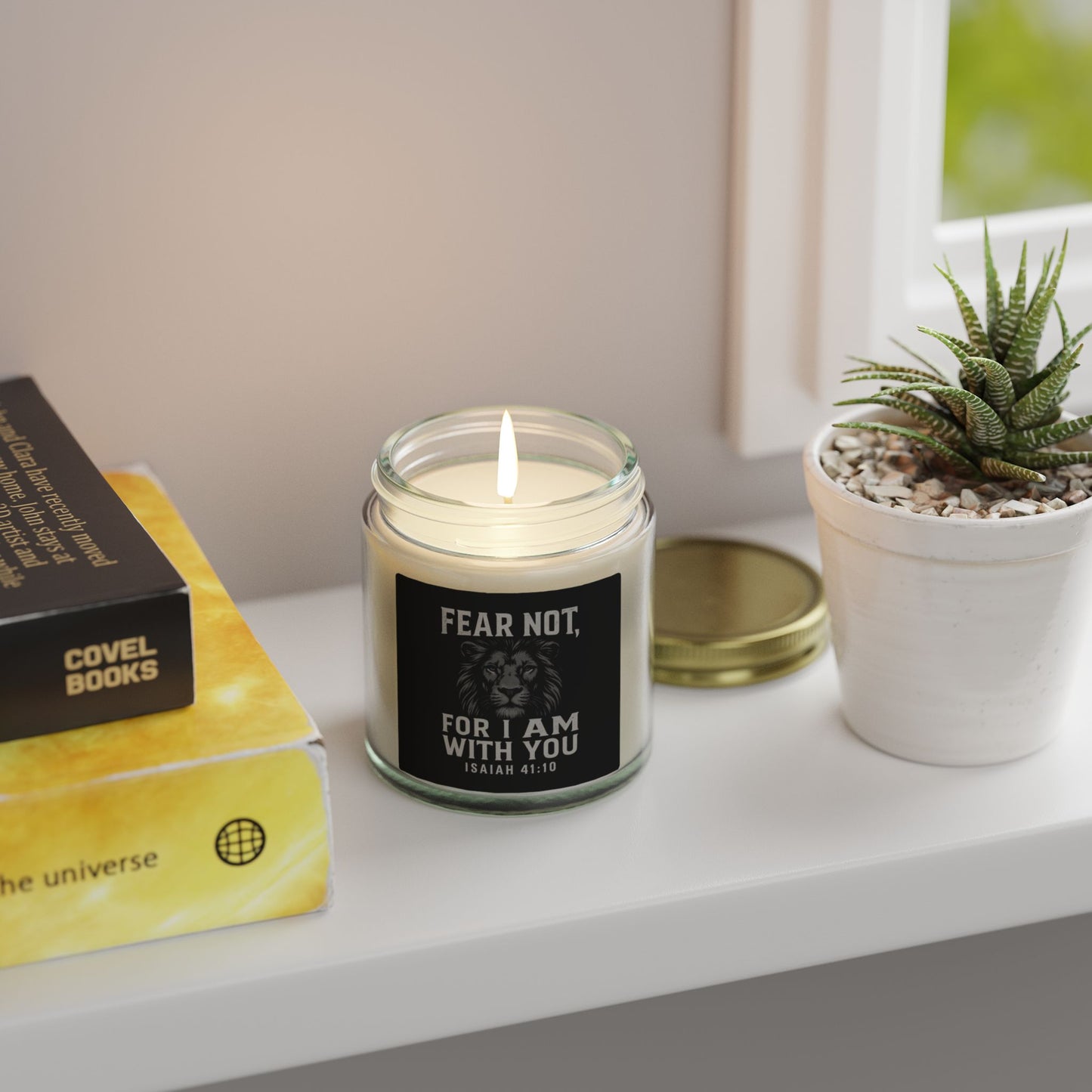 Scented Candle with Inspirational Quote, Aromatherapy Gift, Home Decor, Spiritual Relaxation, Motivation, Isaiah 41:10