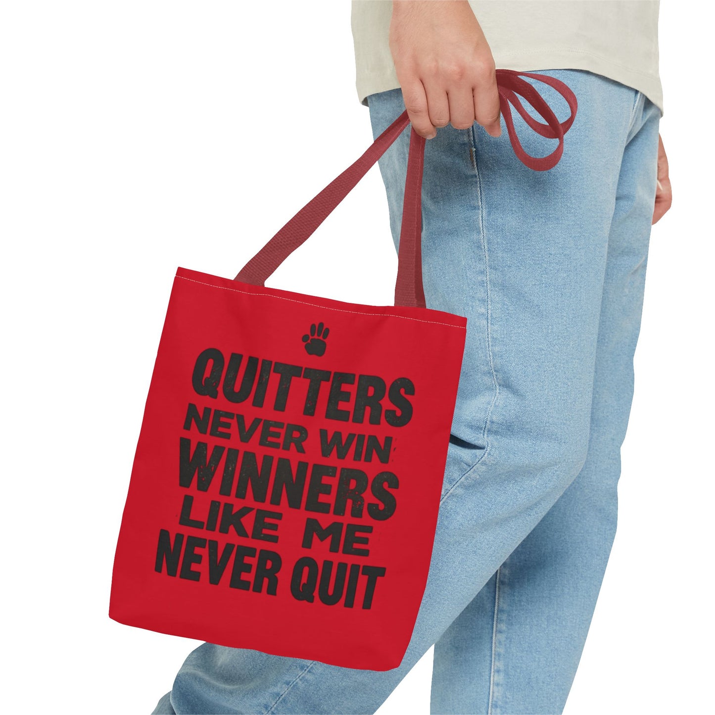 Rallying Cry Hand-Lettered Tote Bag | Bold Red All-Over Print