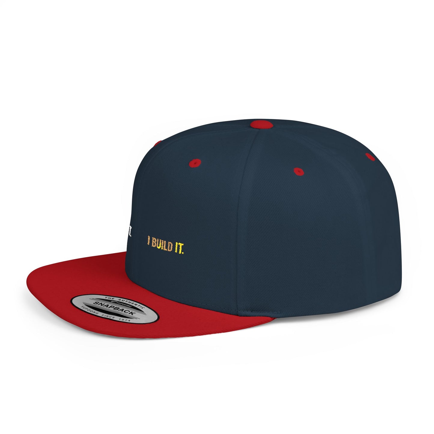 Snapback Hat Minimal 'I see It. I Build It' Embroidered Flat Bill Cap