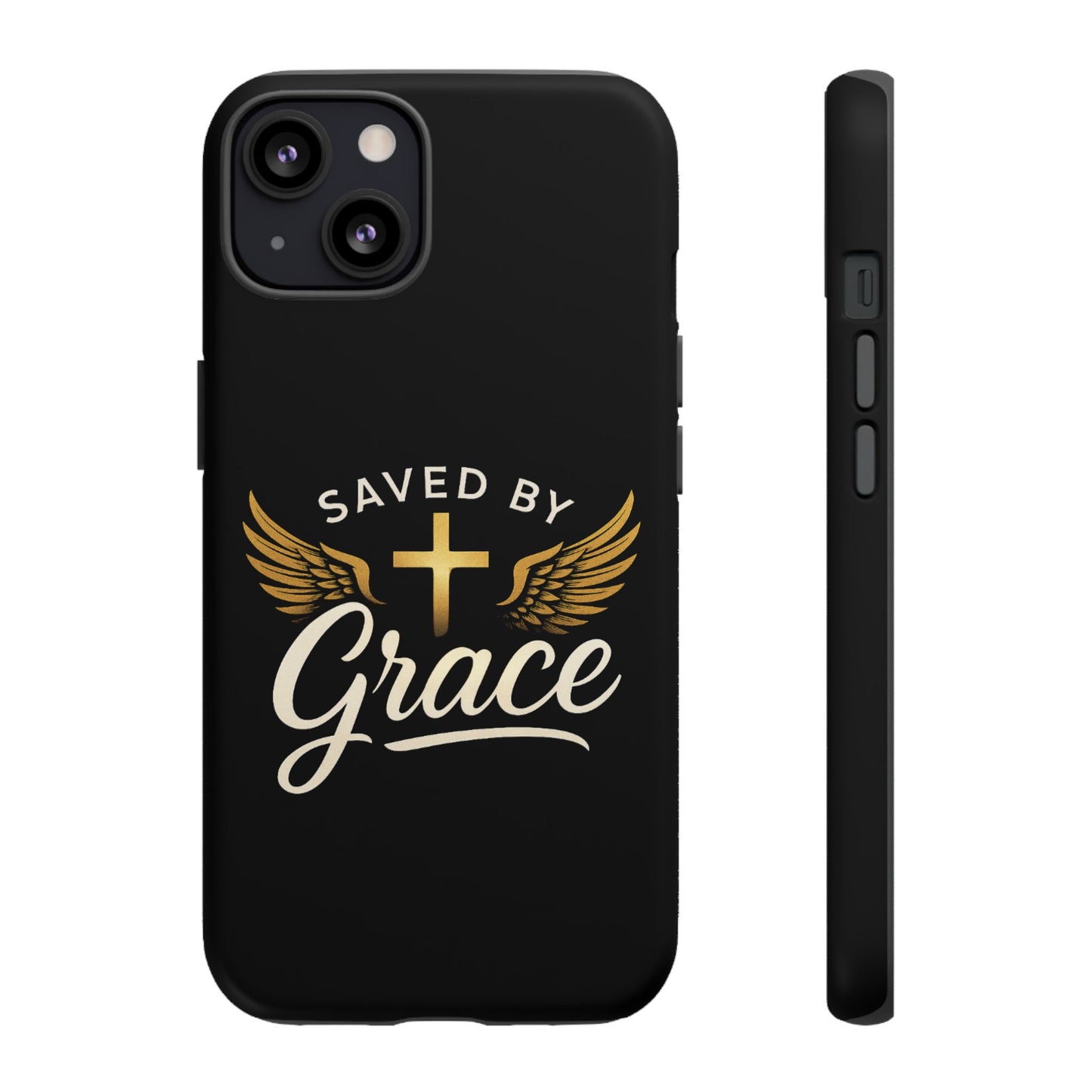 Christian Phone Case - Saved by Grace Design, Unique Gift for Believers, Inspirational Accessory, Stylish Christian Decor