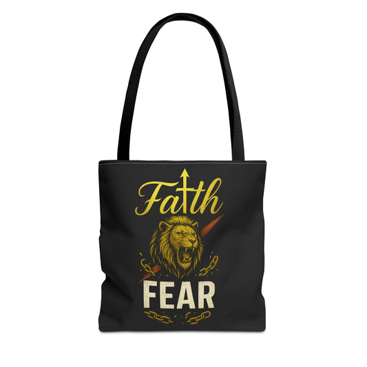 Fearless Faith Tote Bag | Motivational Carryall | Stylish Grocery Bag, Beach Bag, Gift for Friends, Inspirational Accessory