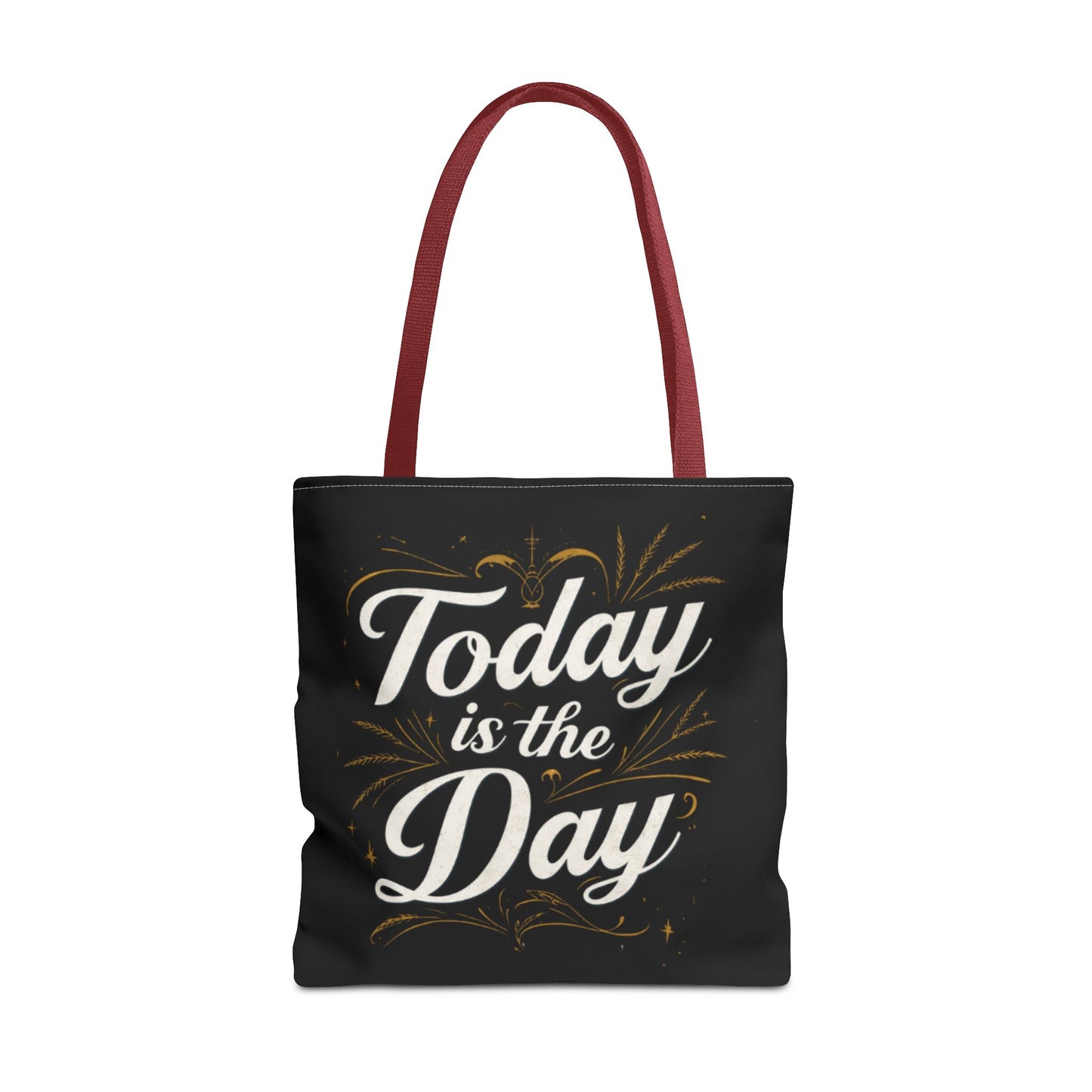 Today Is the Day tote bag | Hand-lettered script, charcoal motivational design