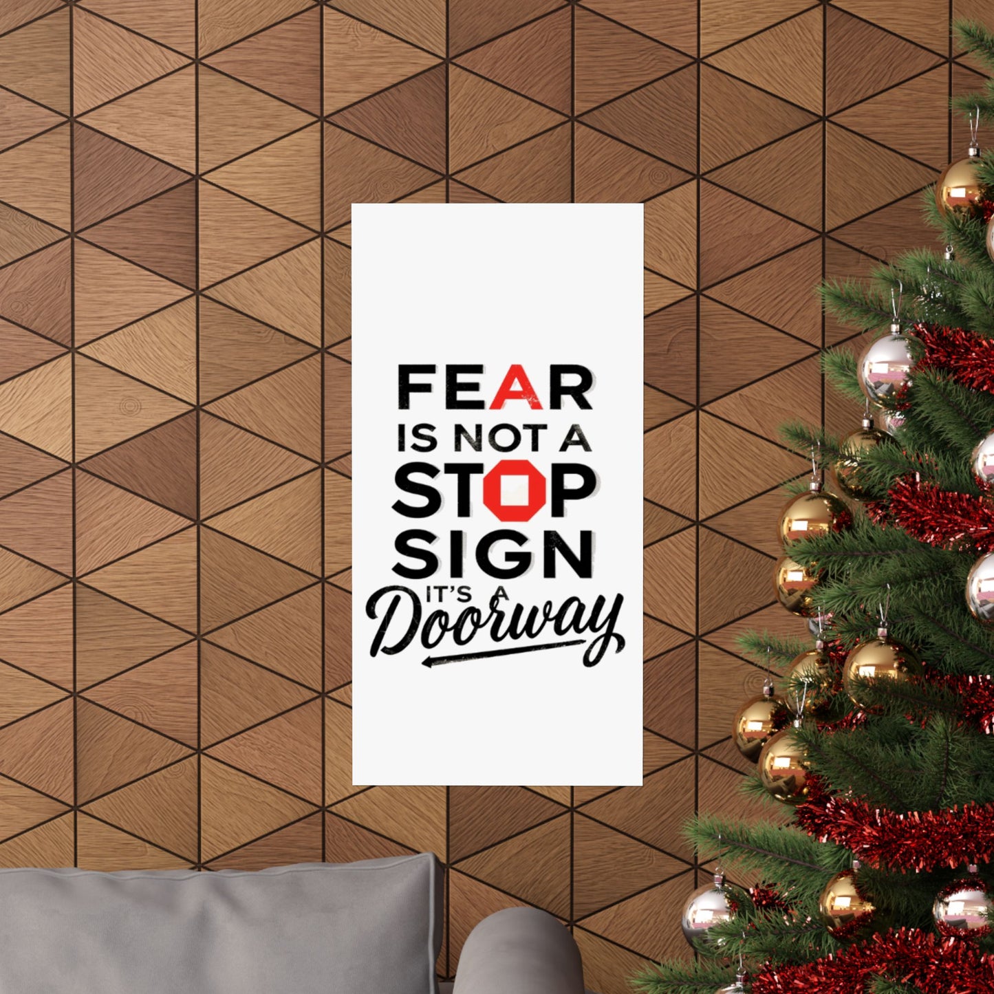 Fear Is Not a Stop Sign Matte Vertical Poster | Motivational Typography