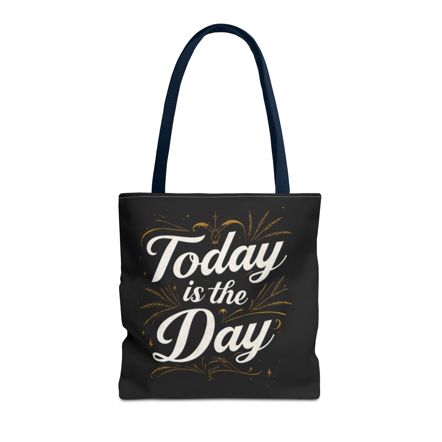 Today Is the Day tote bag | Hand-lettered script, charcoal motivational design