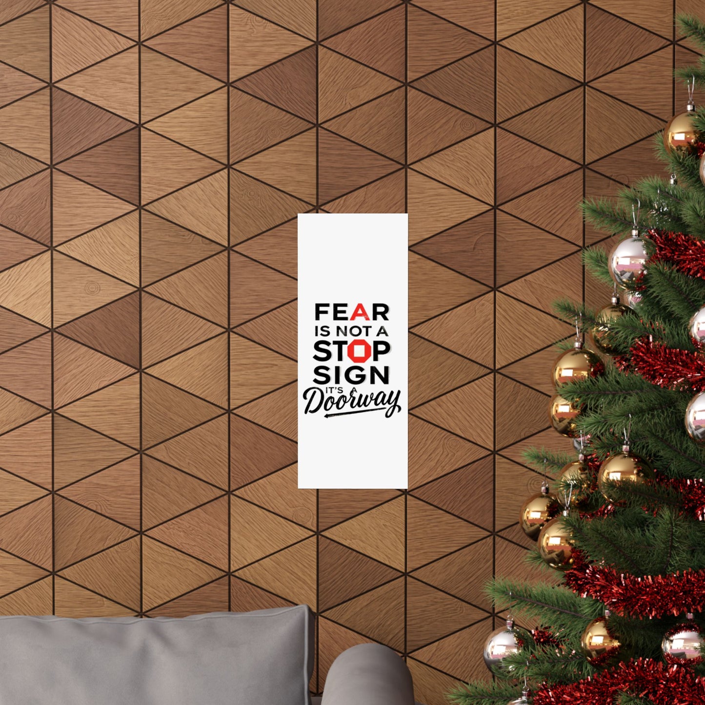Fear Is Not a Stop Sign Matte Vertical Poster | Motivational Typography