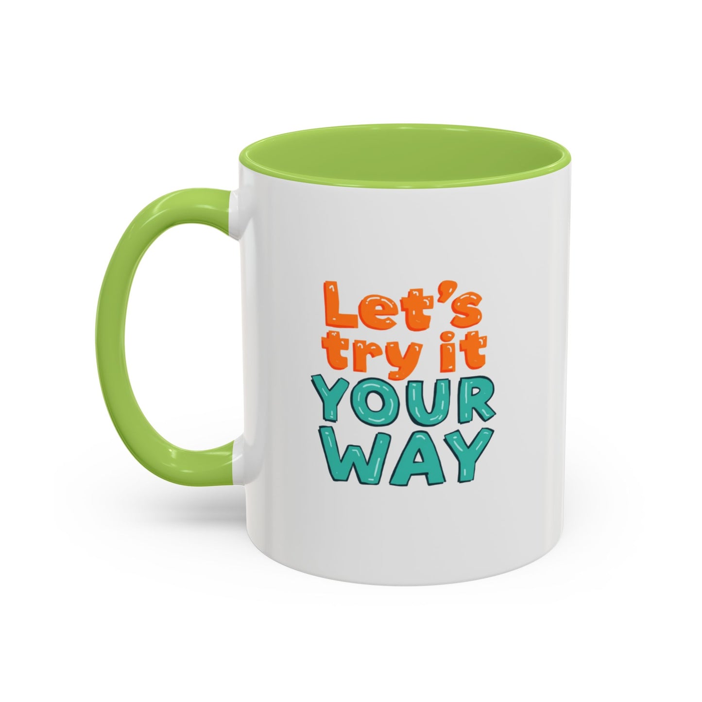 Let’s Try It Your Way Accent Coffee Mug | Typography Retro Colors