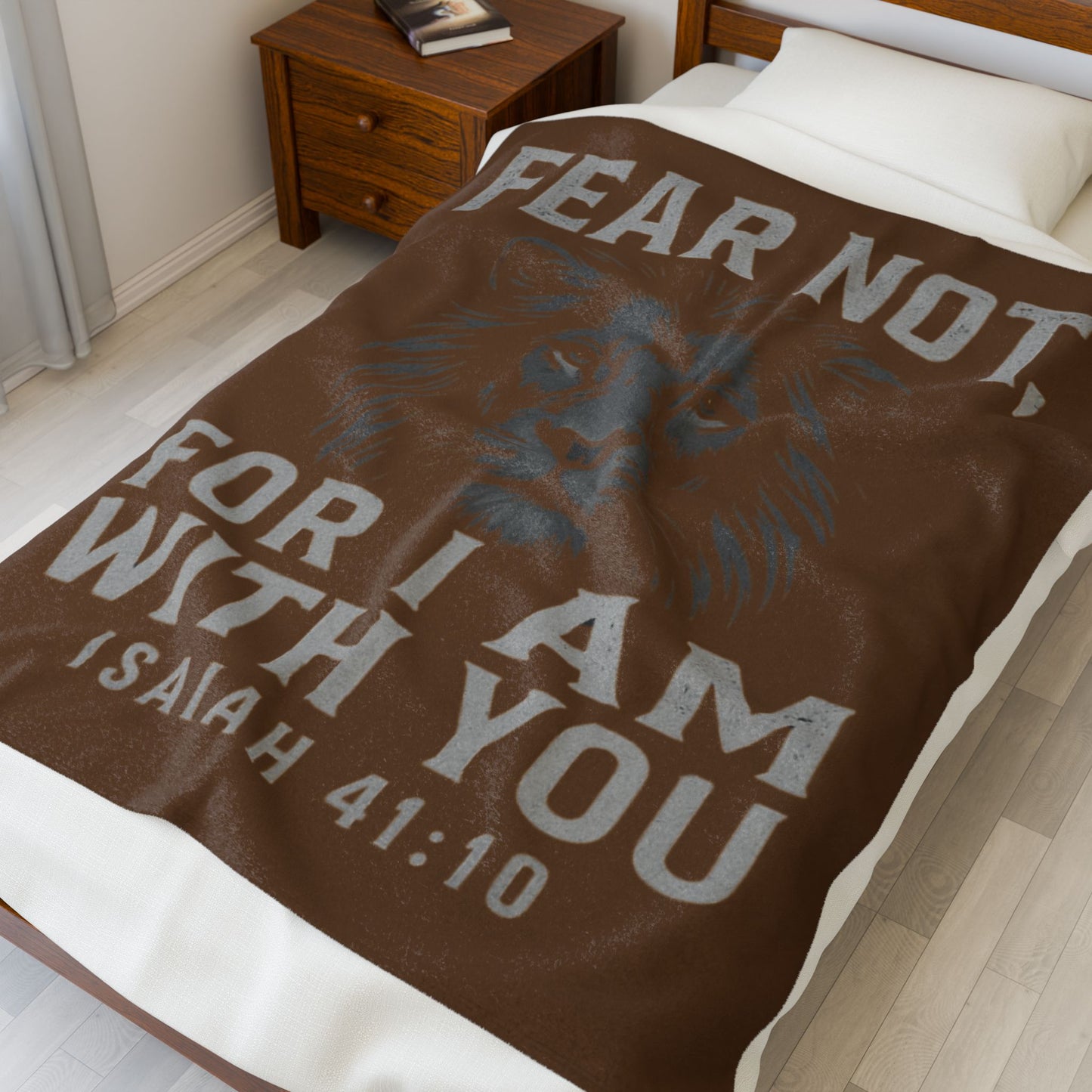Cozy Velveteen Plush Blanket with Inspirational Lion Design | Warm Throw for Home, Unique Gift, Spiritual Decor, Family Comfort, Bible [...]