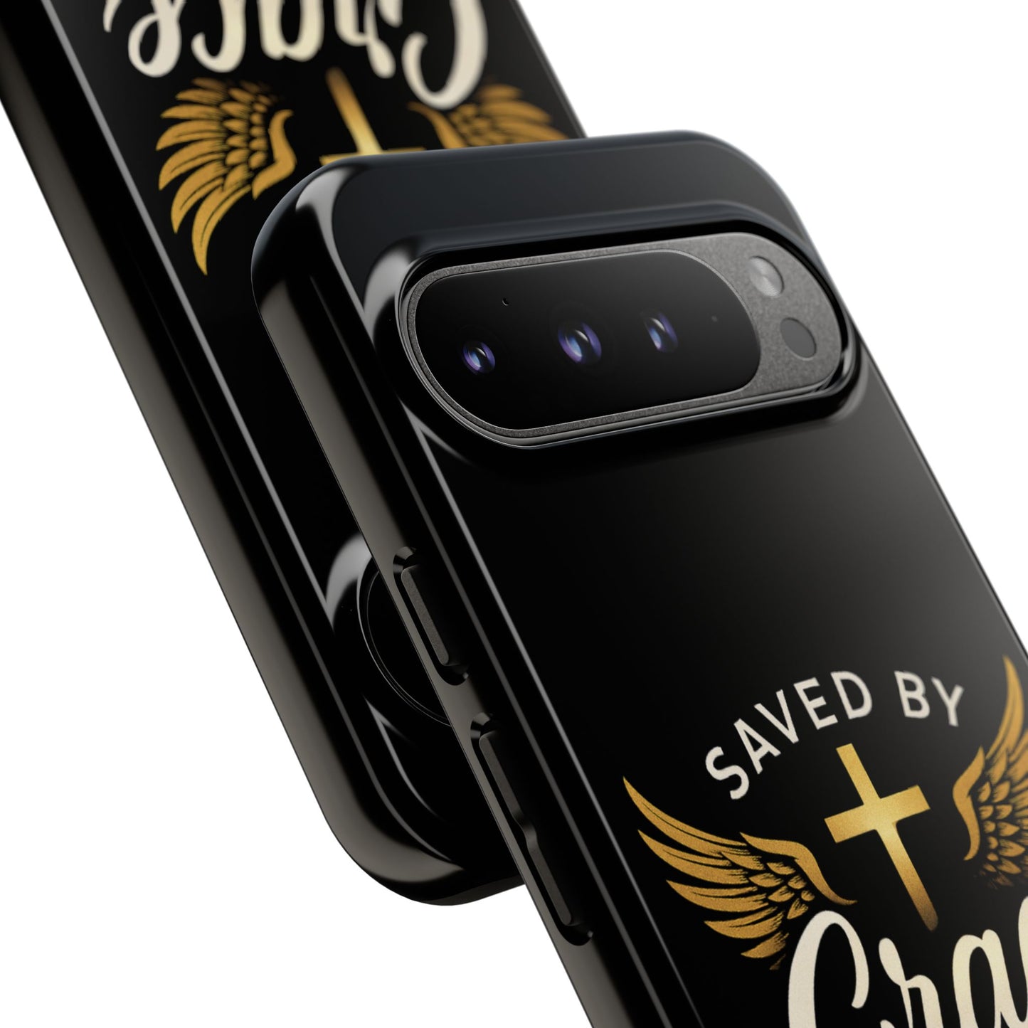 Christian Phone Case - Saved by Grace Design, Unique Gift for Believers, Inspirational Accessory, Stylish Christian Decor