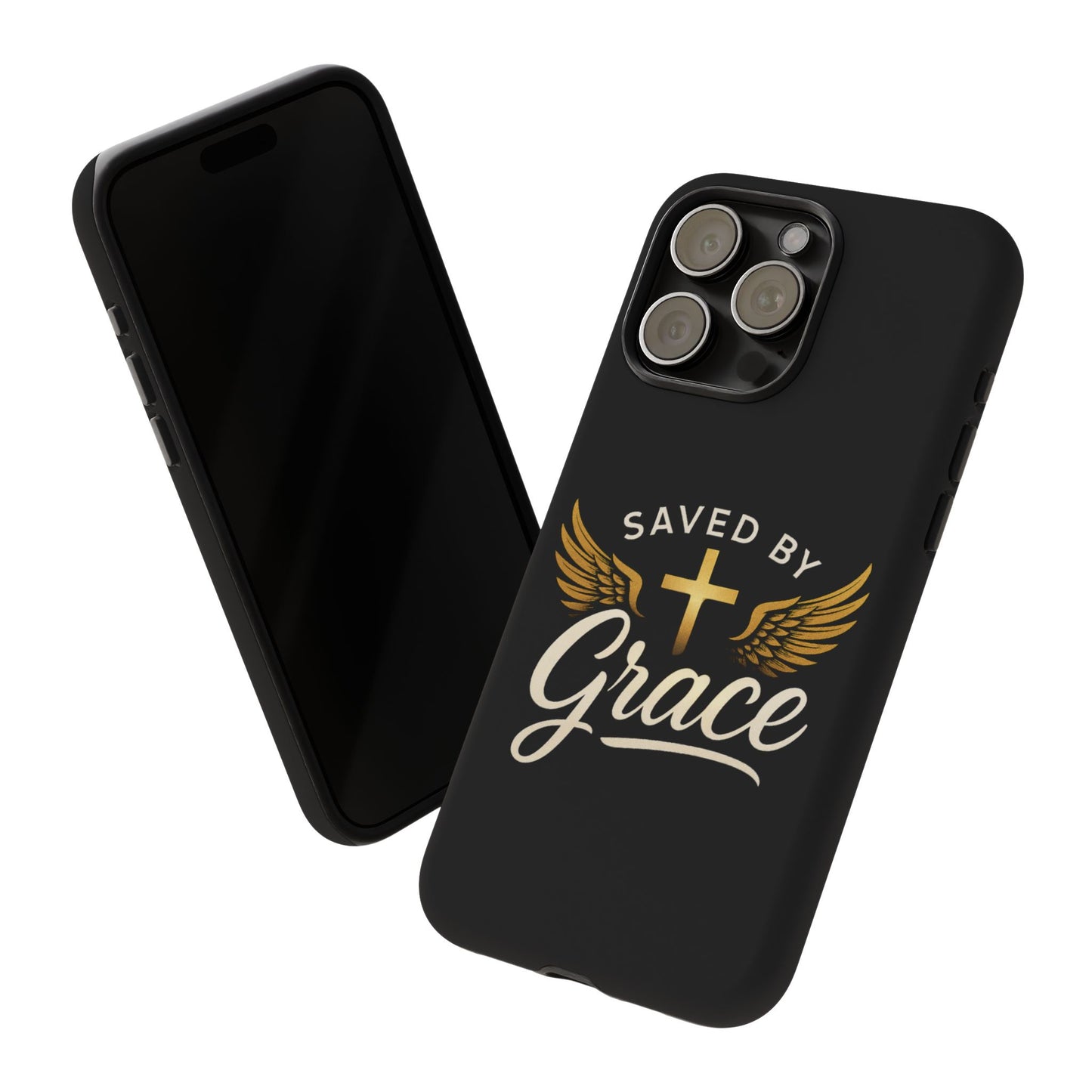 Christian Phone Case - Saved by Grace Design, Unique Gift for Believers, Inspirational Accessory, Stylish Christian Decor